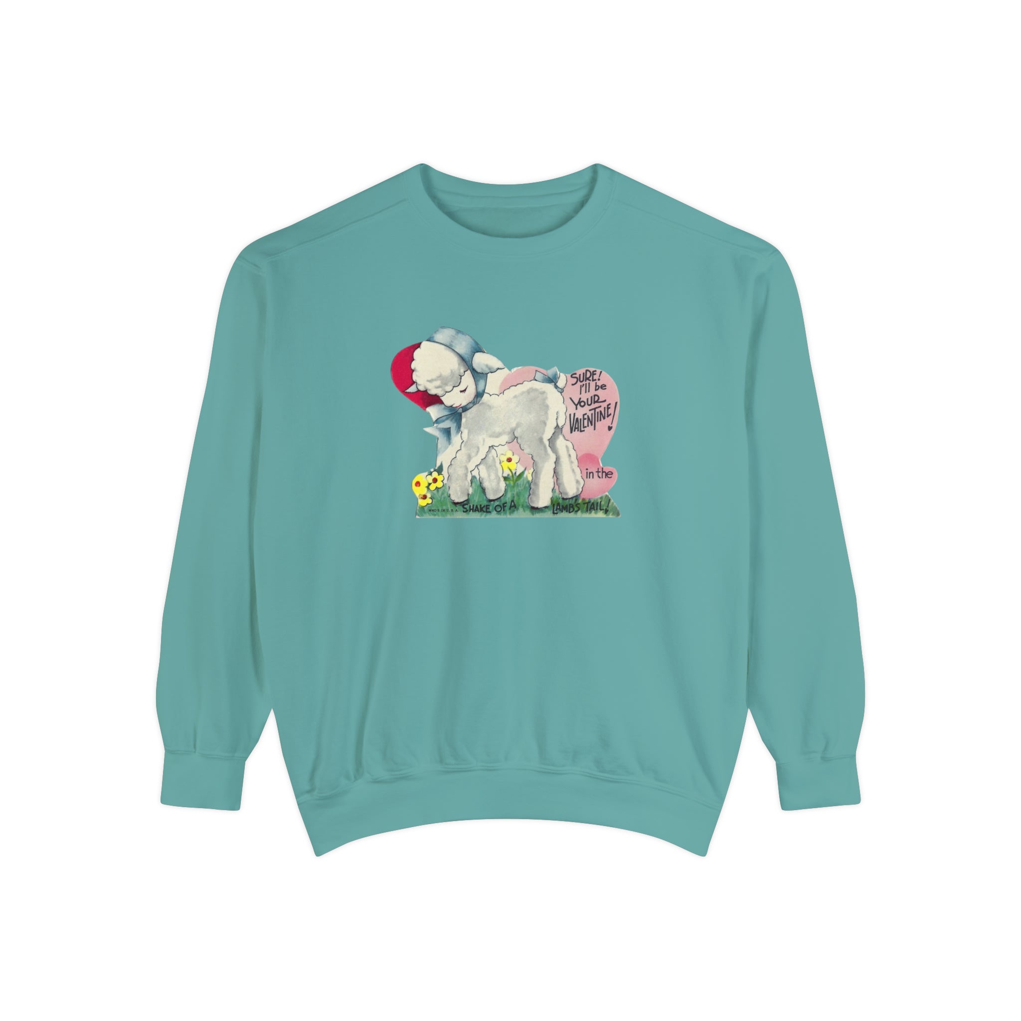 Lambs Tail Valentines Day Sweatshirt Comfort Colors Crewneck