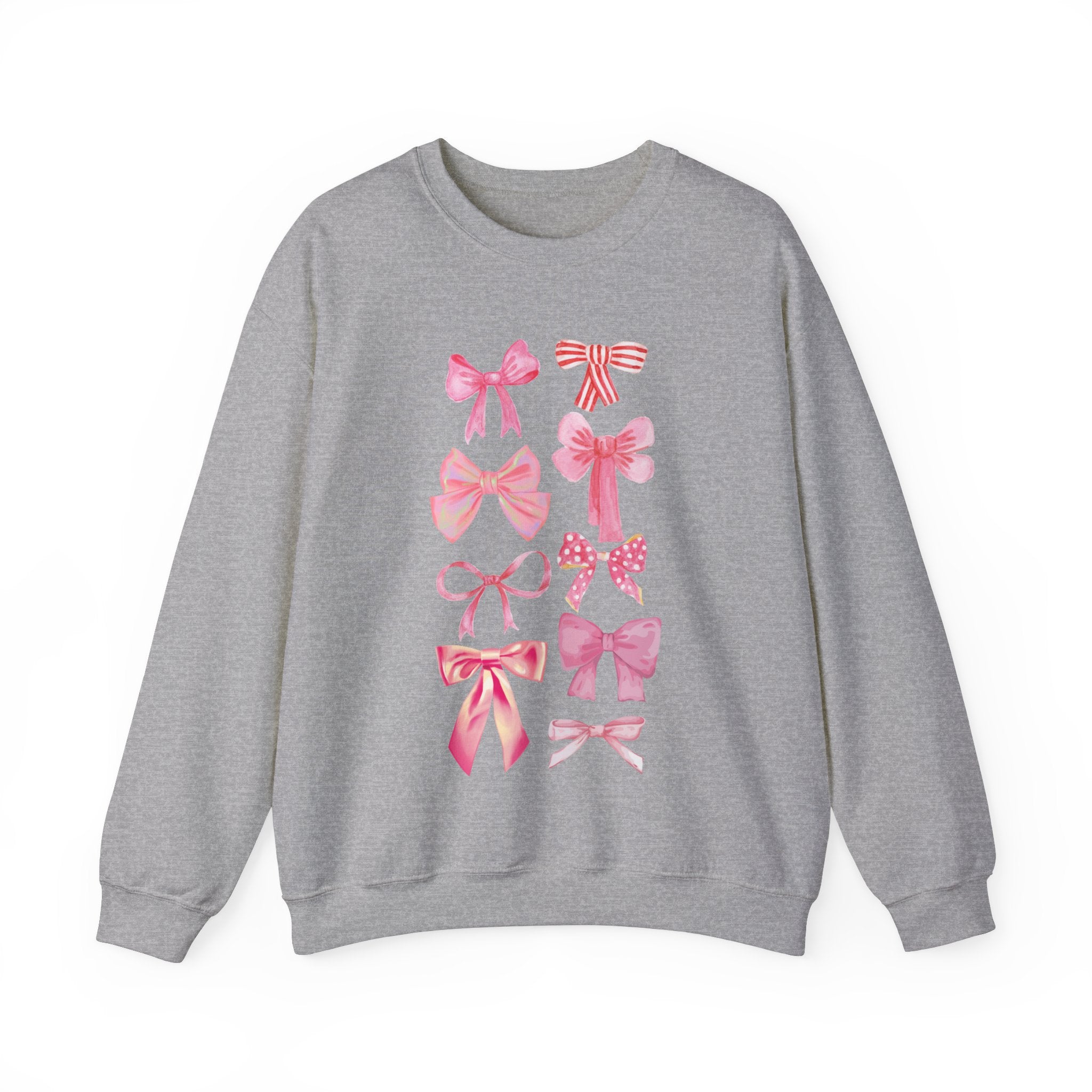 Pink Bows Couquette Valentines Day Crewneck Sweatshirt