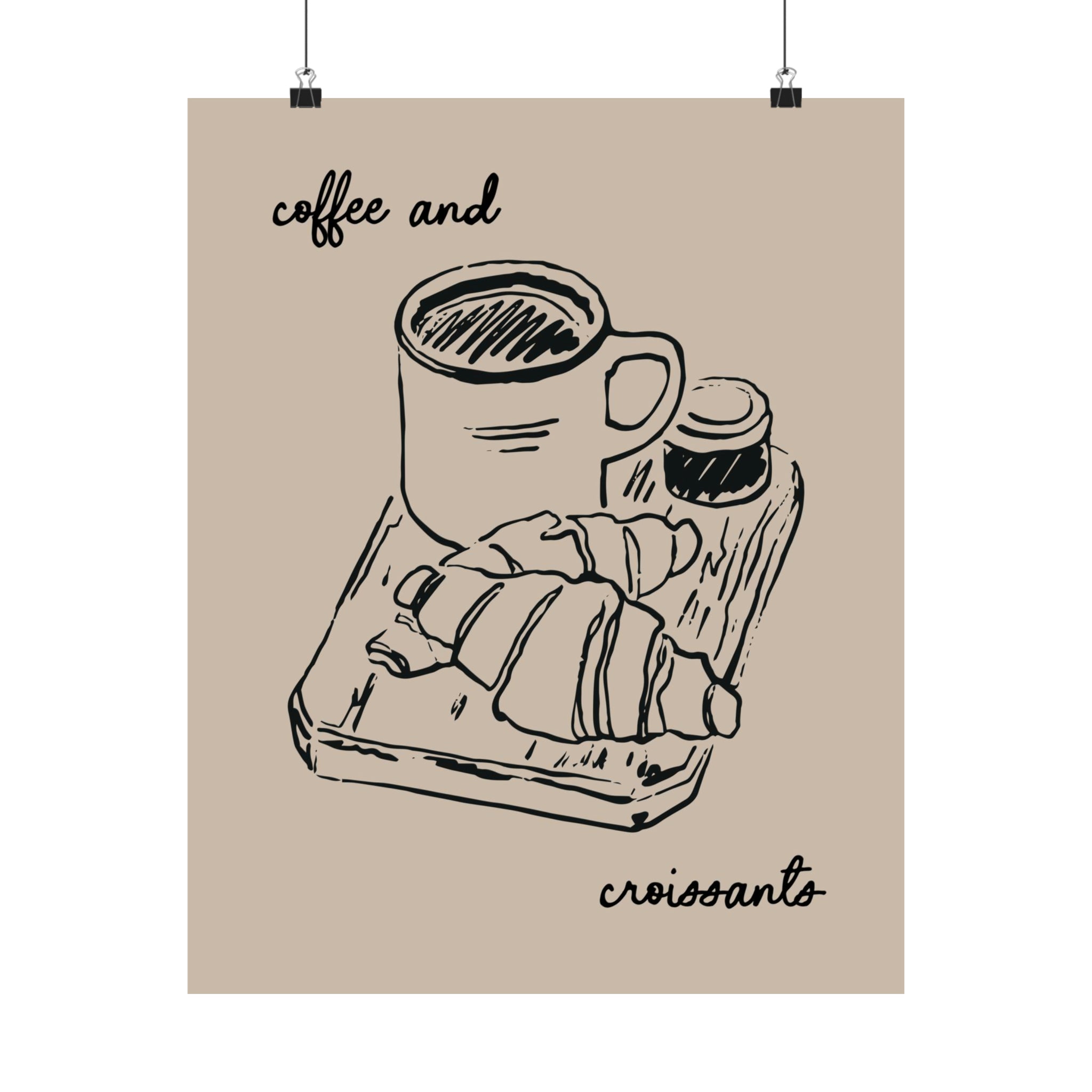 Get the best Coffee and Croissants Physical Poster for home decoration