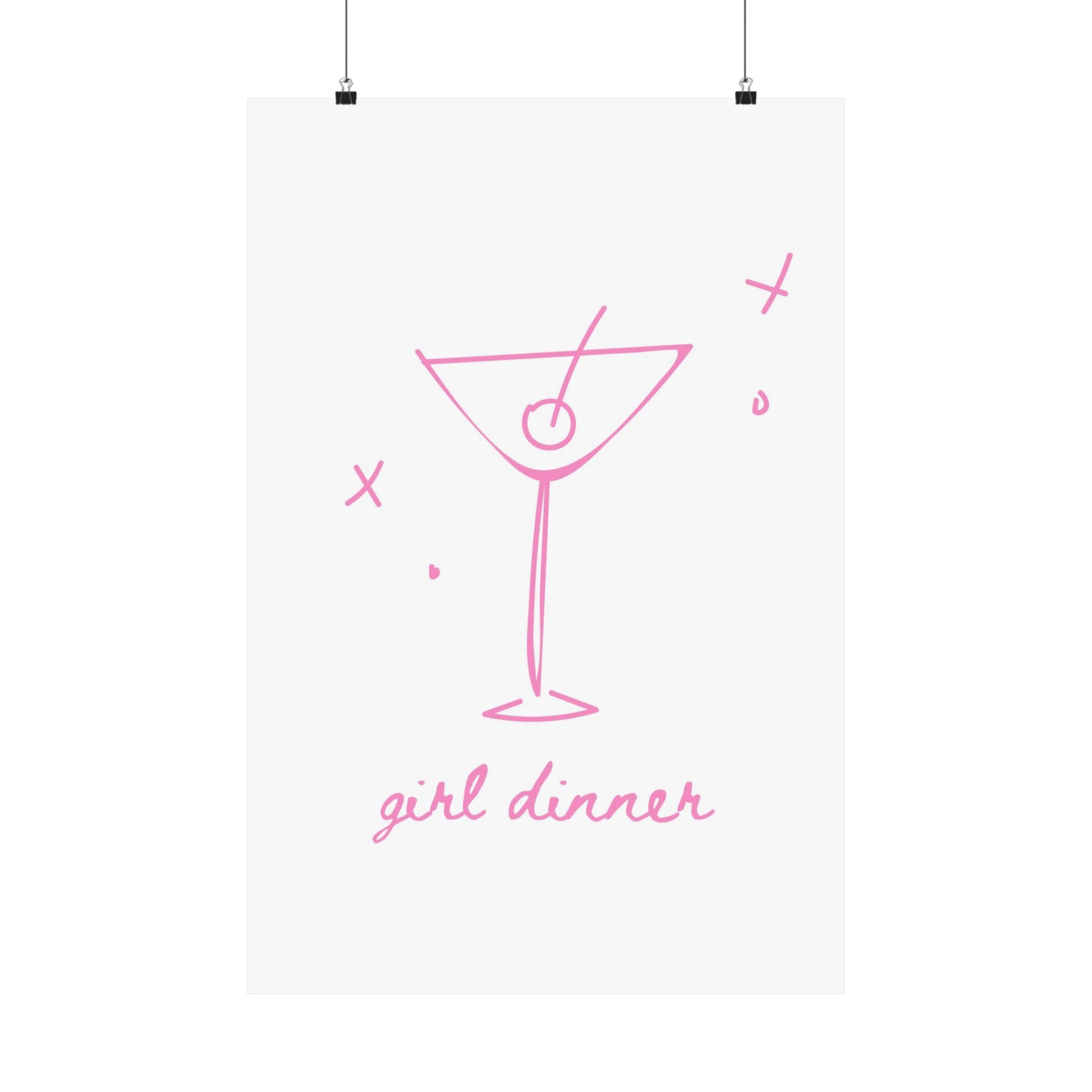 Girl Dinner Pink Physical Poster