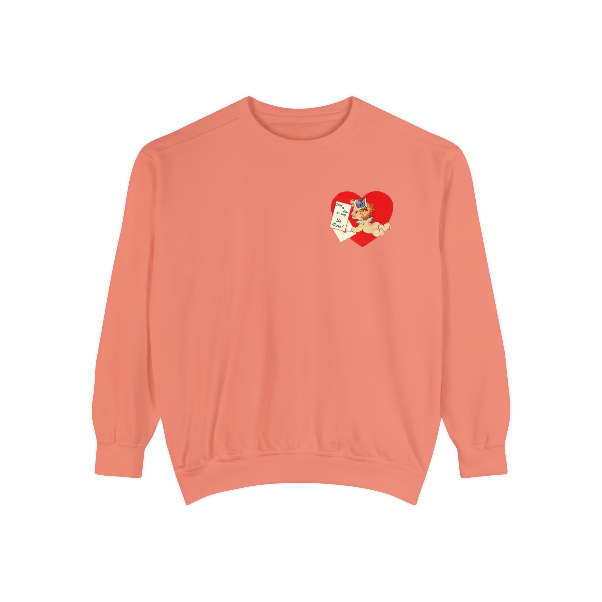 Just a Line to Say Be Mine Vintage Valentine's Day Sweatshirt Comfort Colors Crewneck