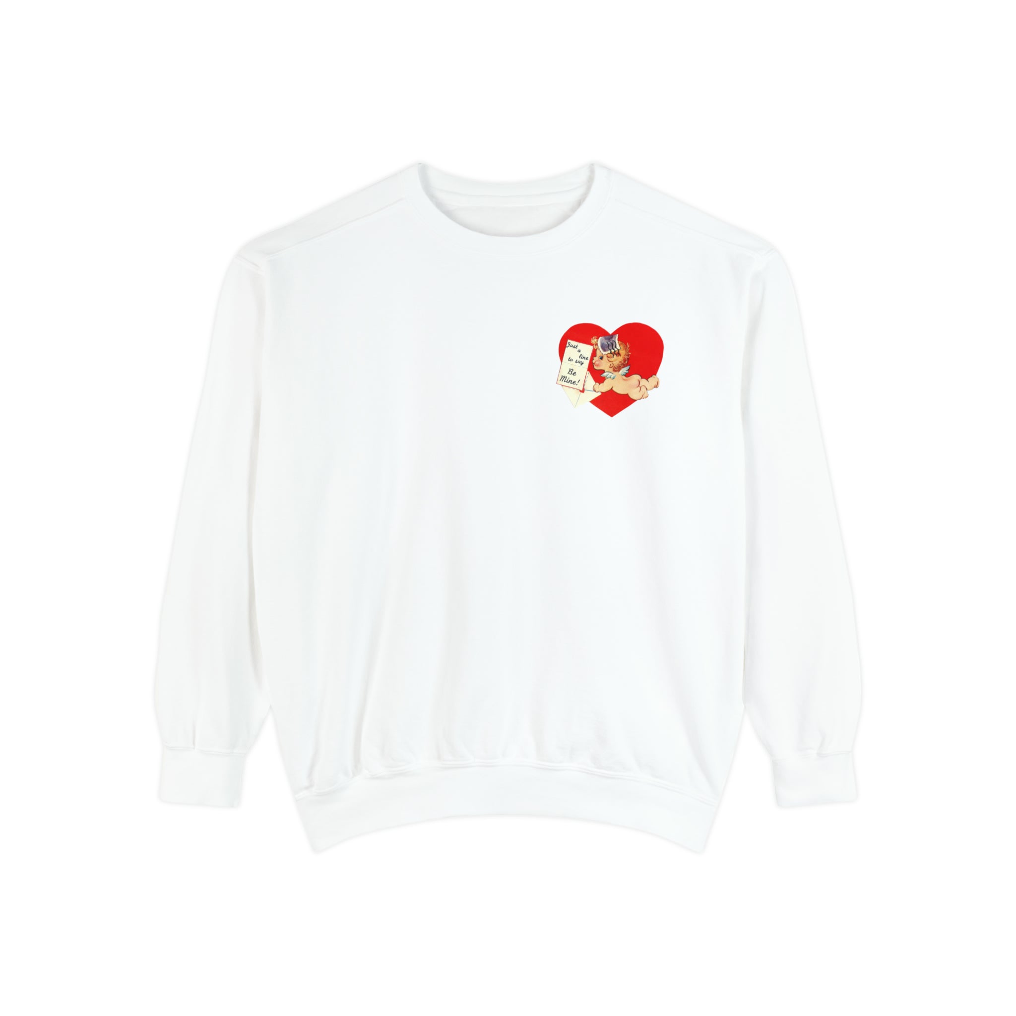 Just a Line to Say Be Mine Vintage Valentine's Day Sweatshirt Comfort Colors Crewneck