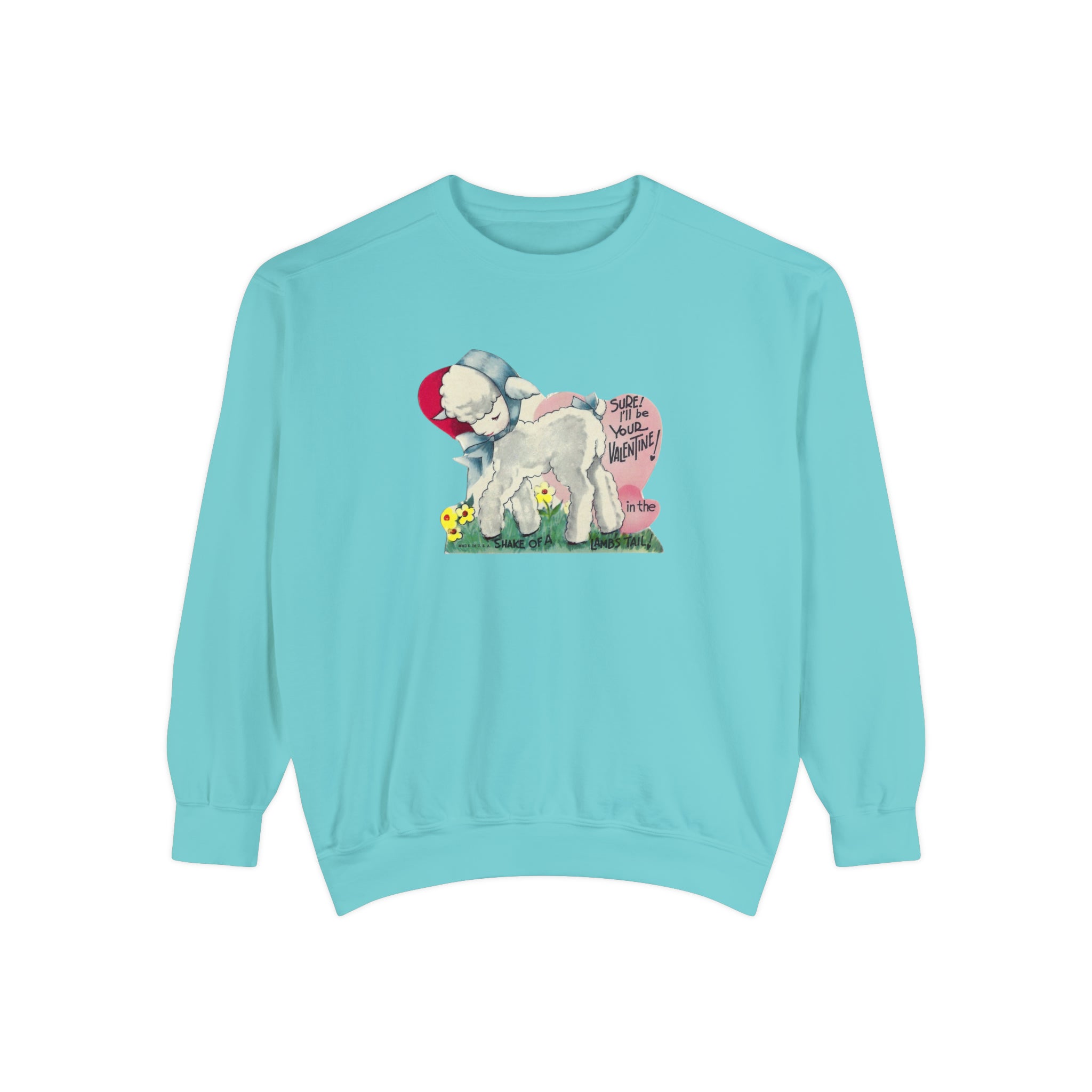 Lambs Tail Valentines Day Sweatshirt Comfort Colors Crewneck