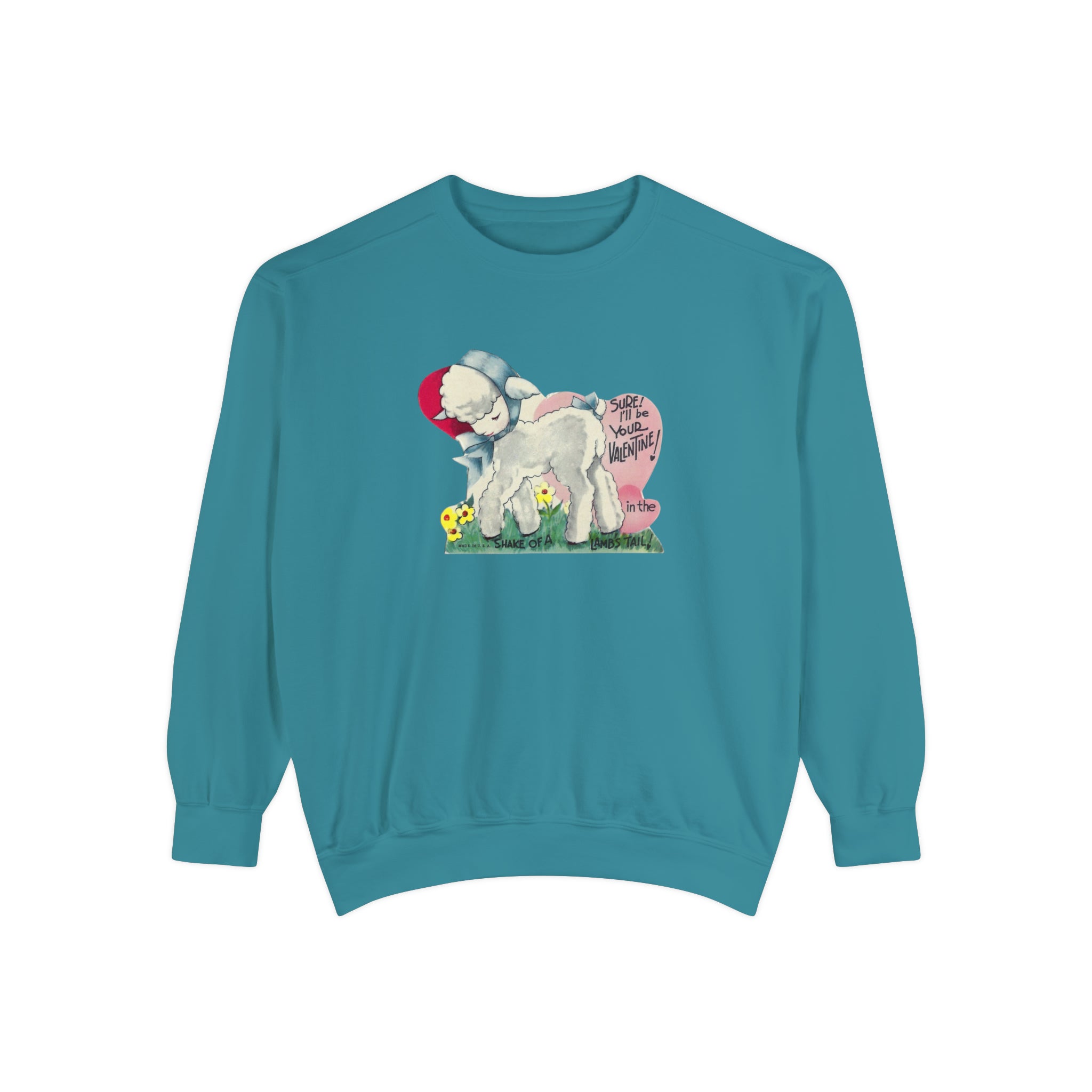 Lambs Tail Valentines Day Sweatshirt Comfort Colors Crewneck