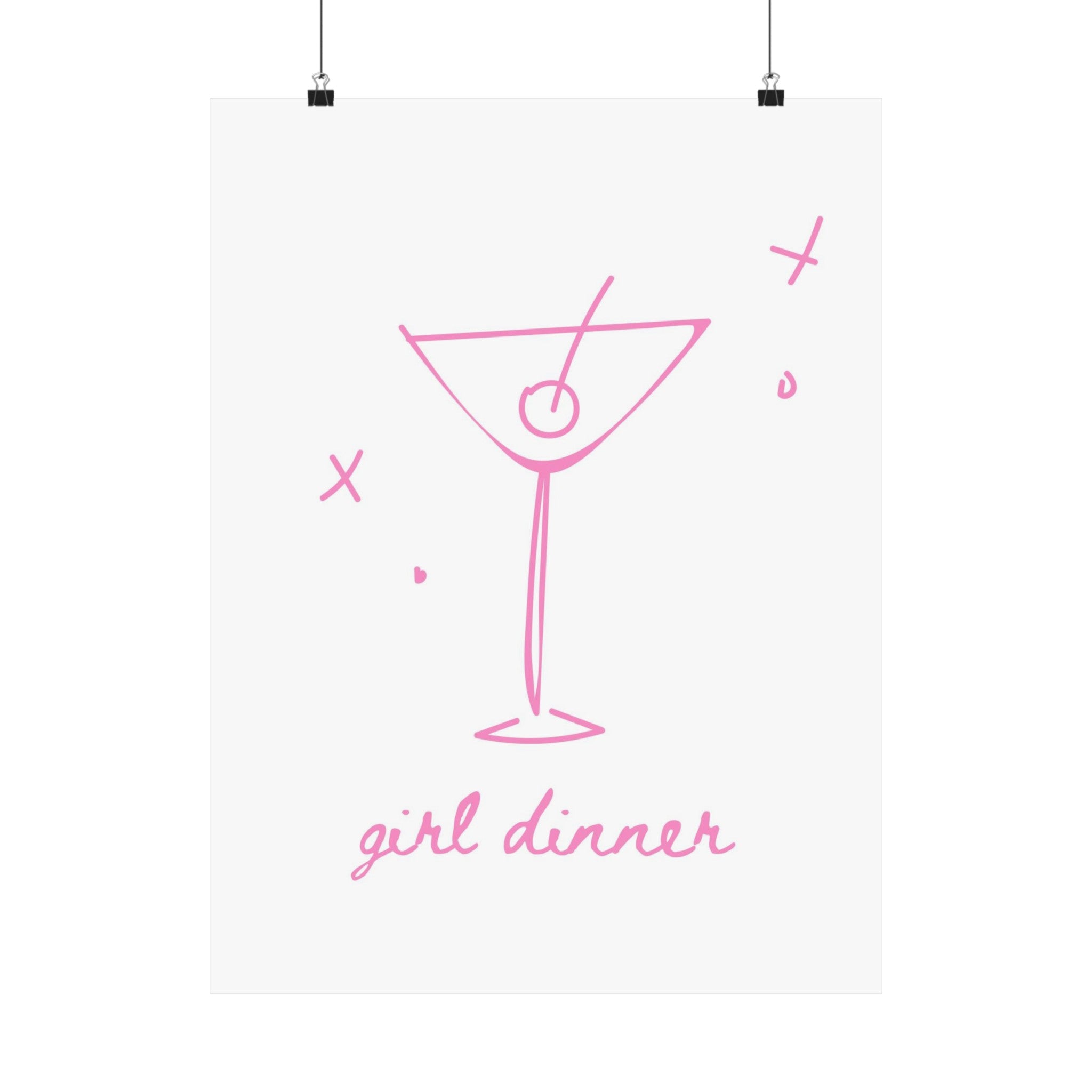 Girl Dinner Pink Physical Poster