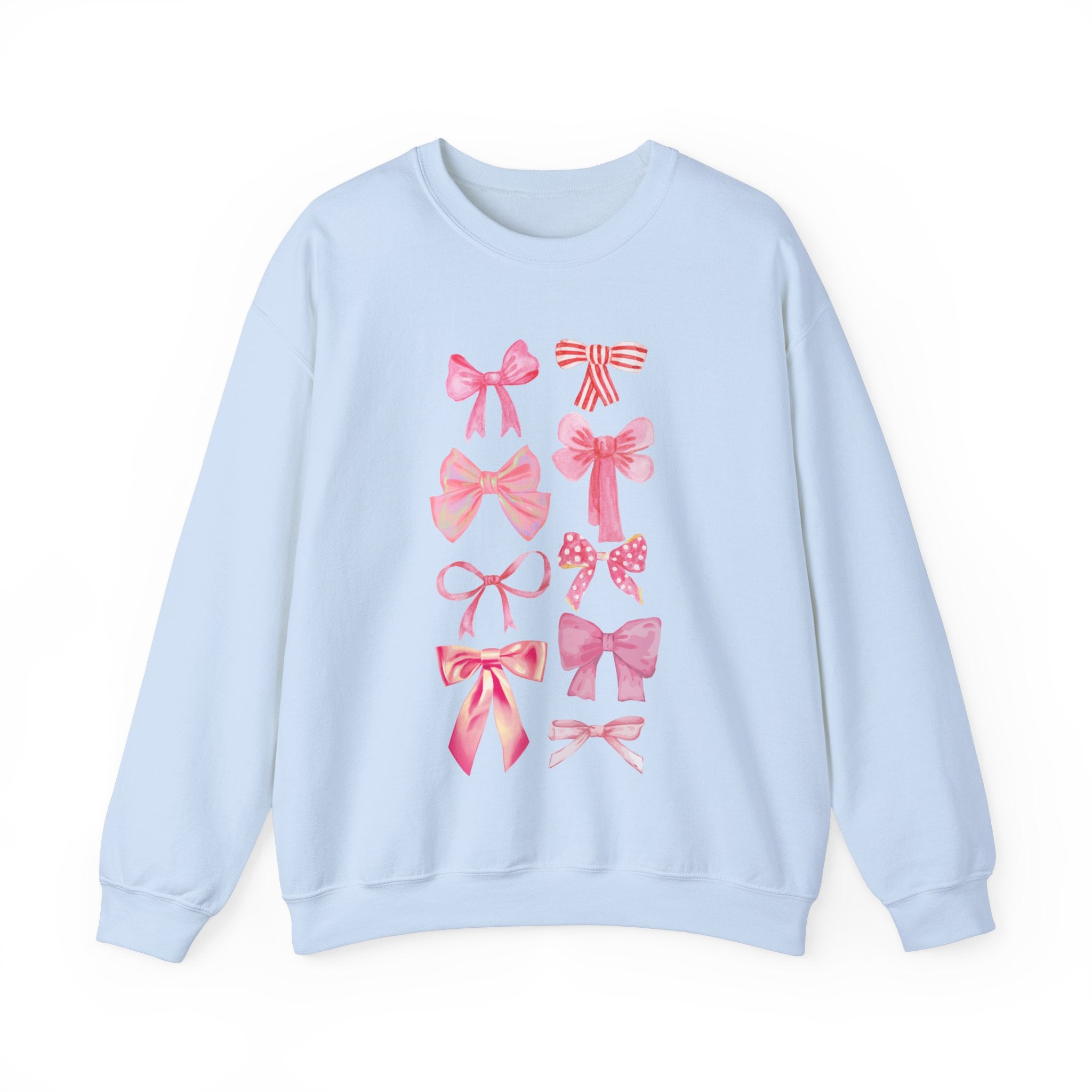 Pink Bows Couquette Valentines Day Crewneck Sweatshirt