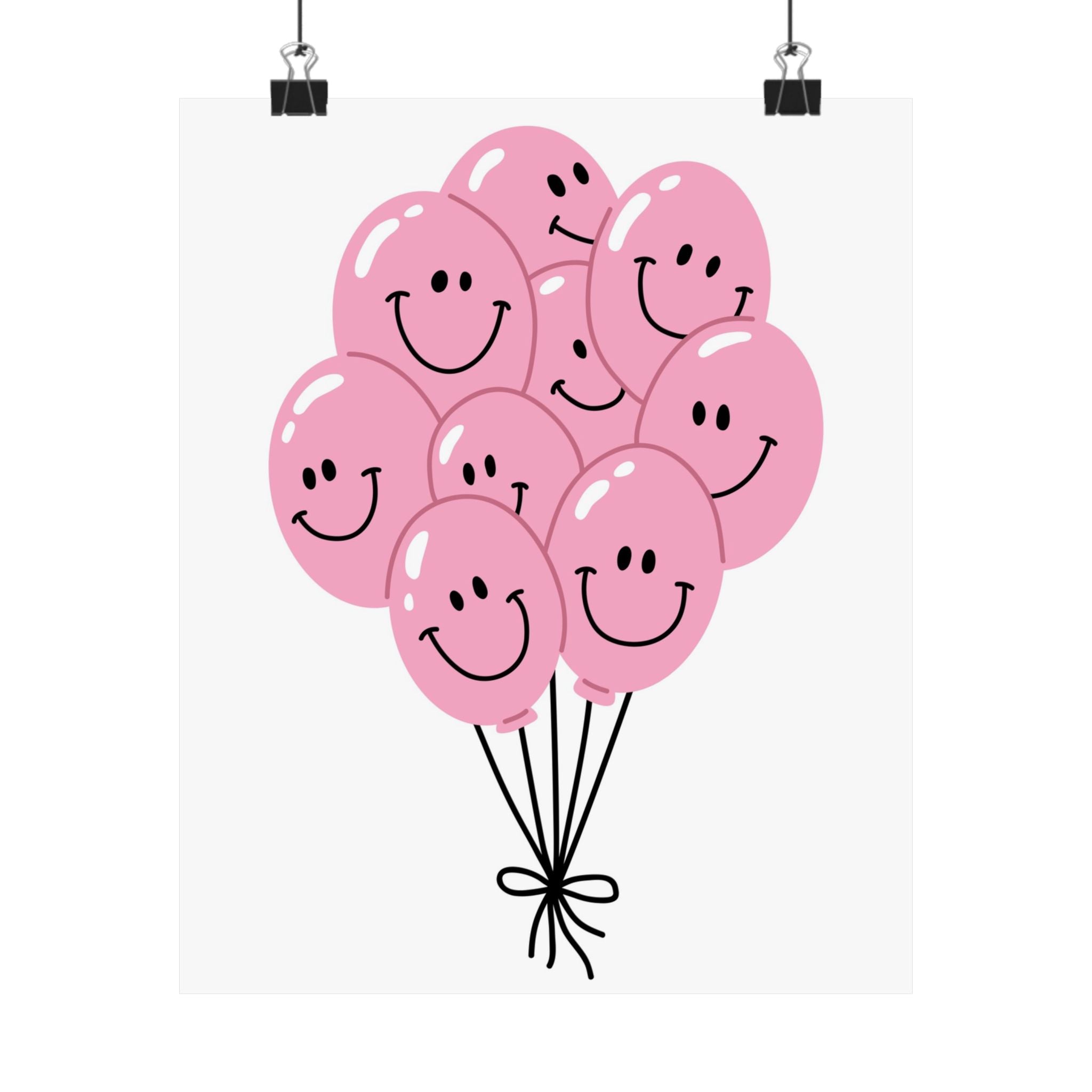 Pink Balloons Physical Poster