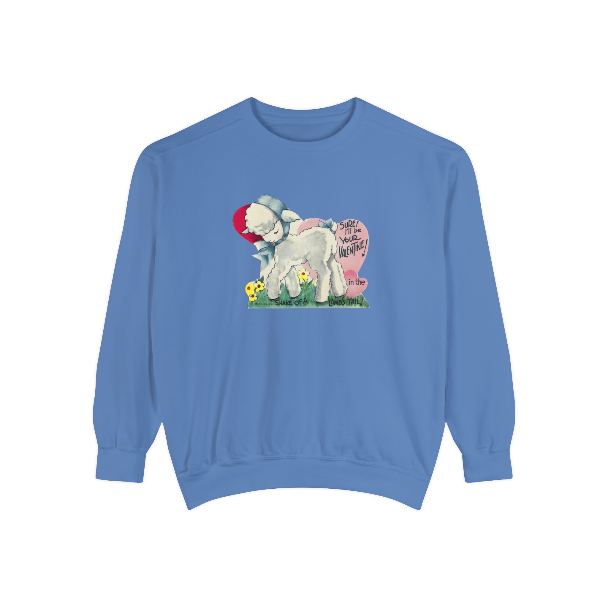 Lambs Tail Valentines Day Sweatshirt Comfort Colors Crewneck