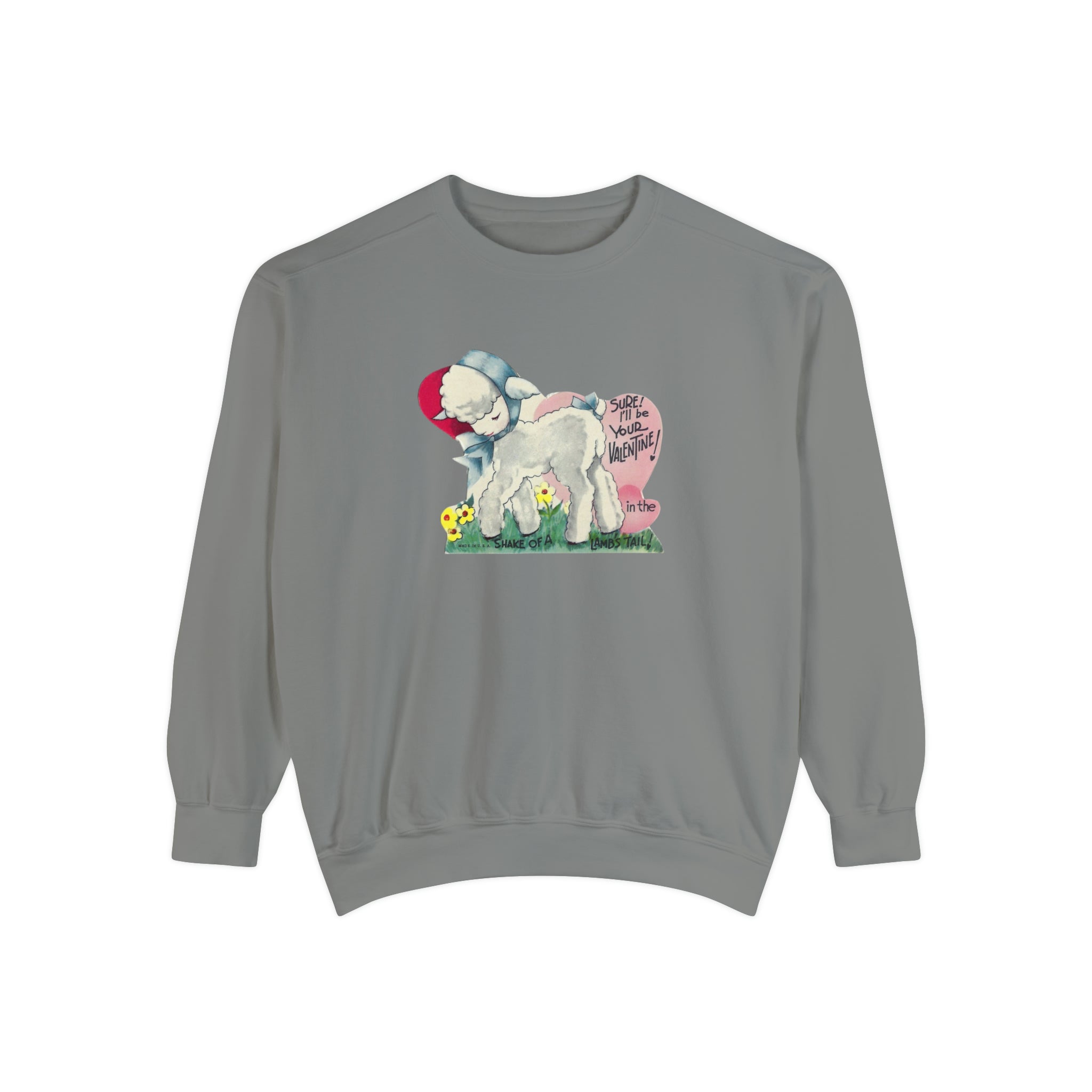 Lambs Tail Valentines Day Sweatshirt Comfort Colors Crewneck