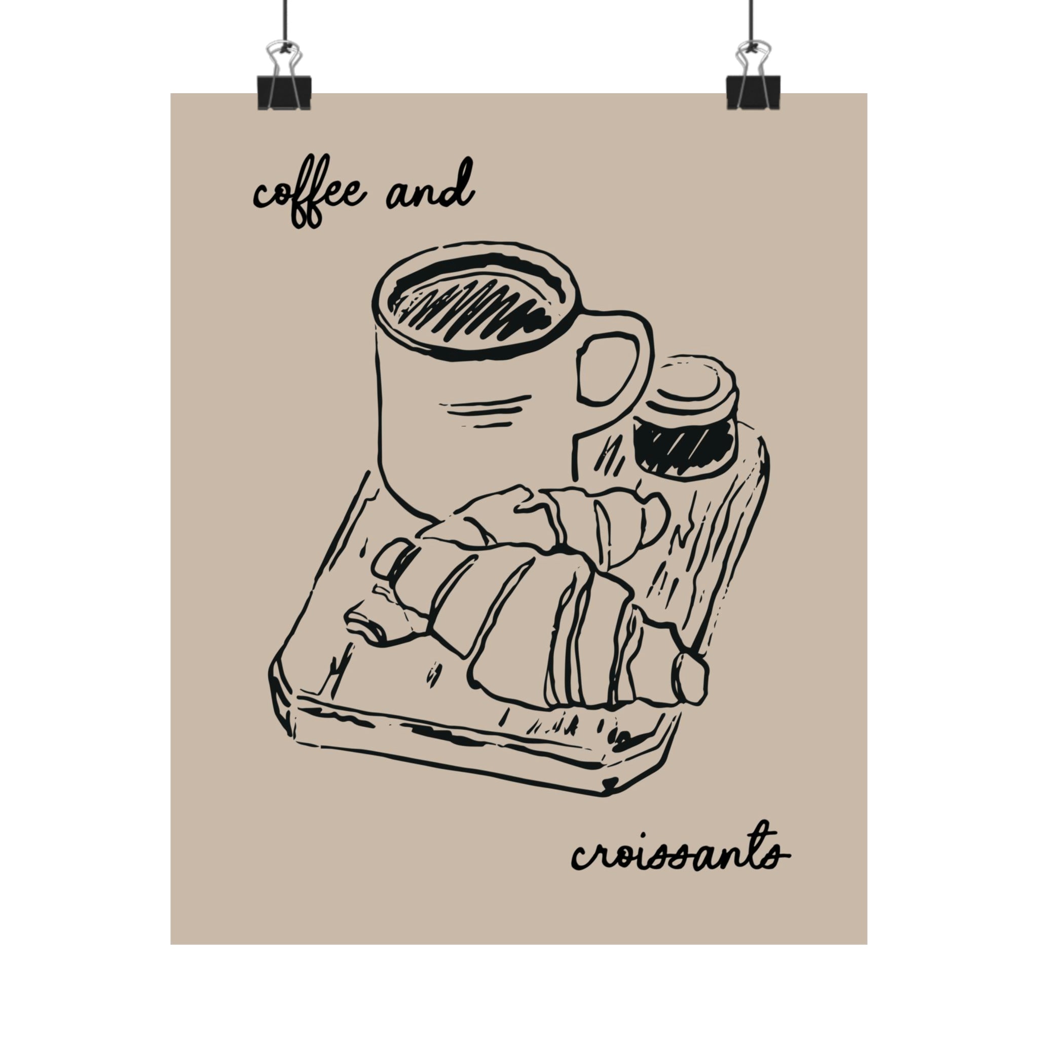 Coffee and Croissants Poster