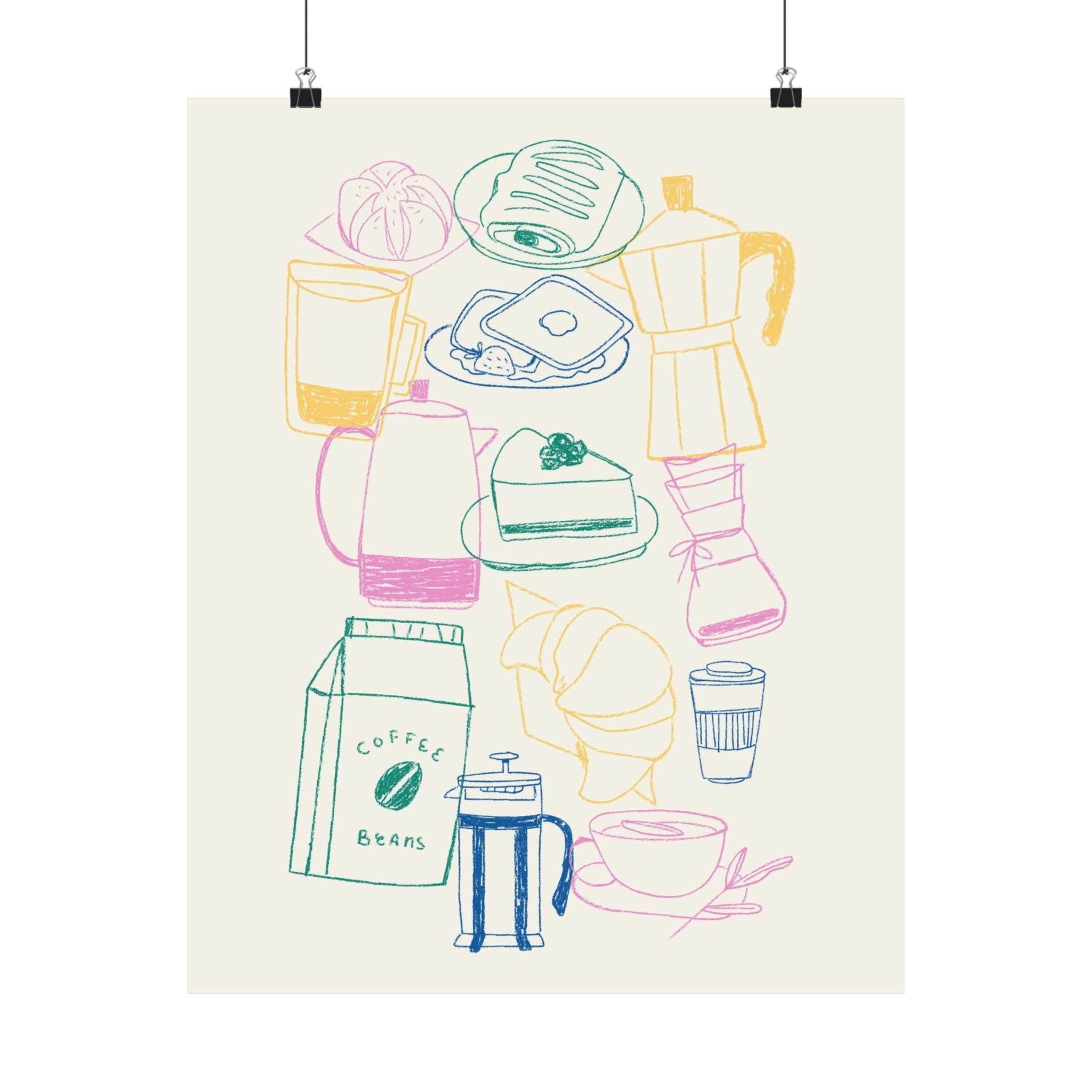 Coffee Sketch Physical Poster