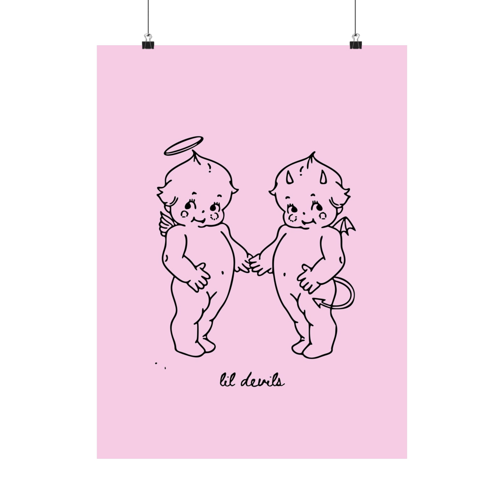 Lil Devils Cartoon Pink Physical Poster