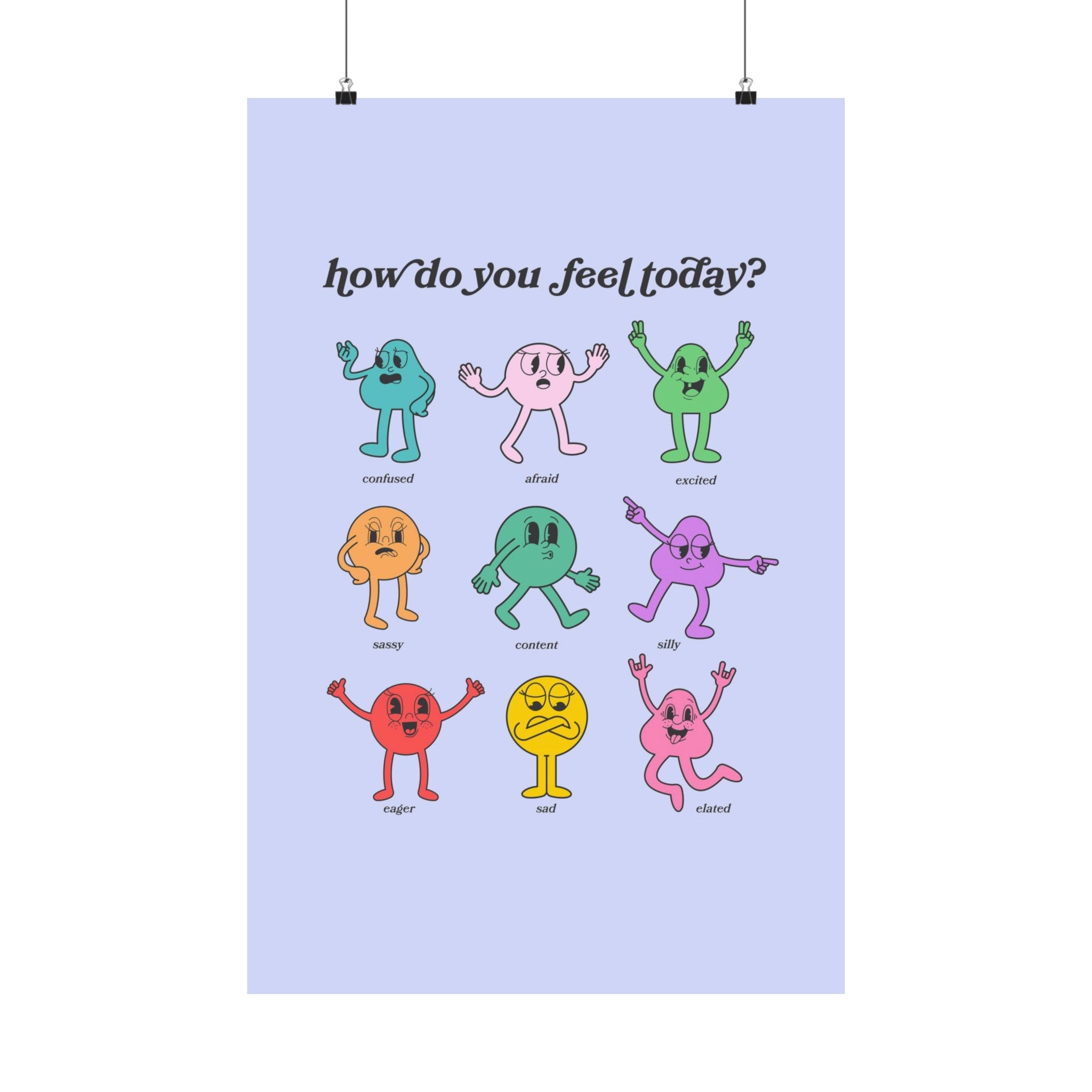 How Do You Feel Today Blue Physical Poster