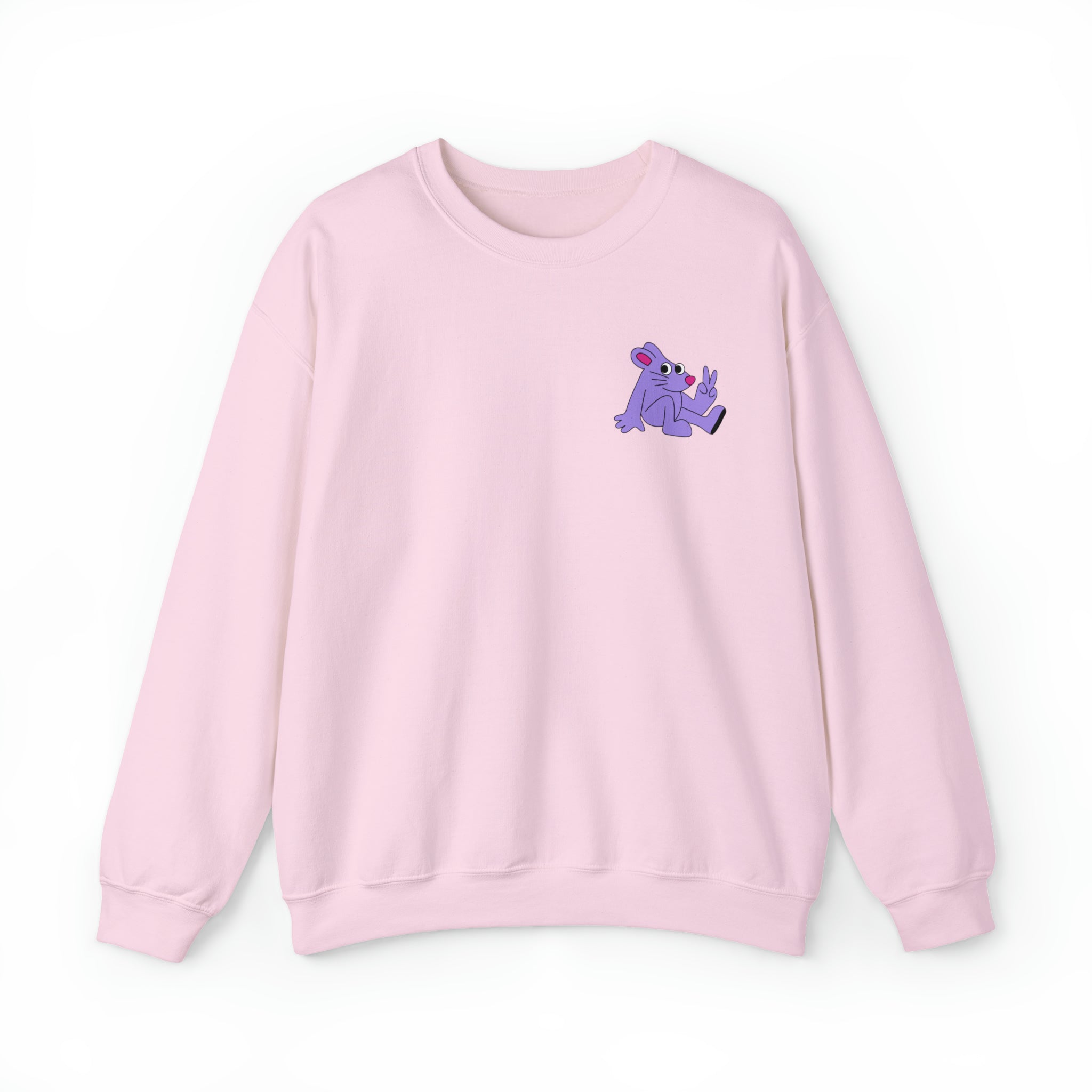 Warm 'Be Kind' slogan sweatshirt in soft pink, promoting positivity.