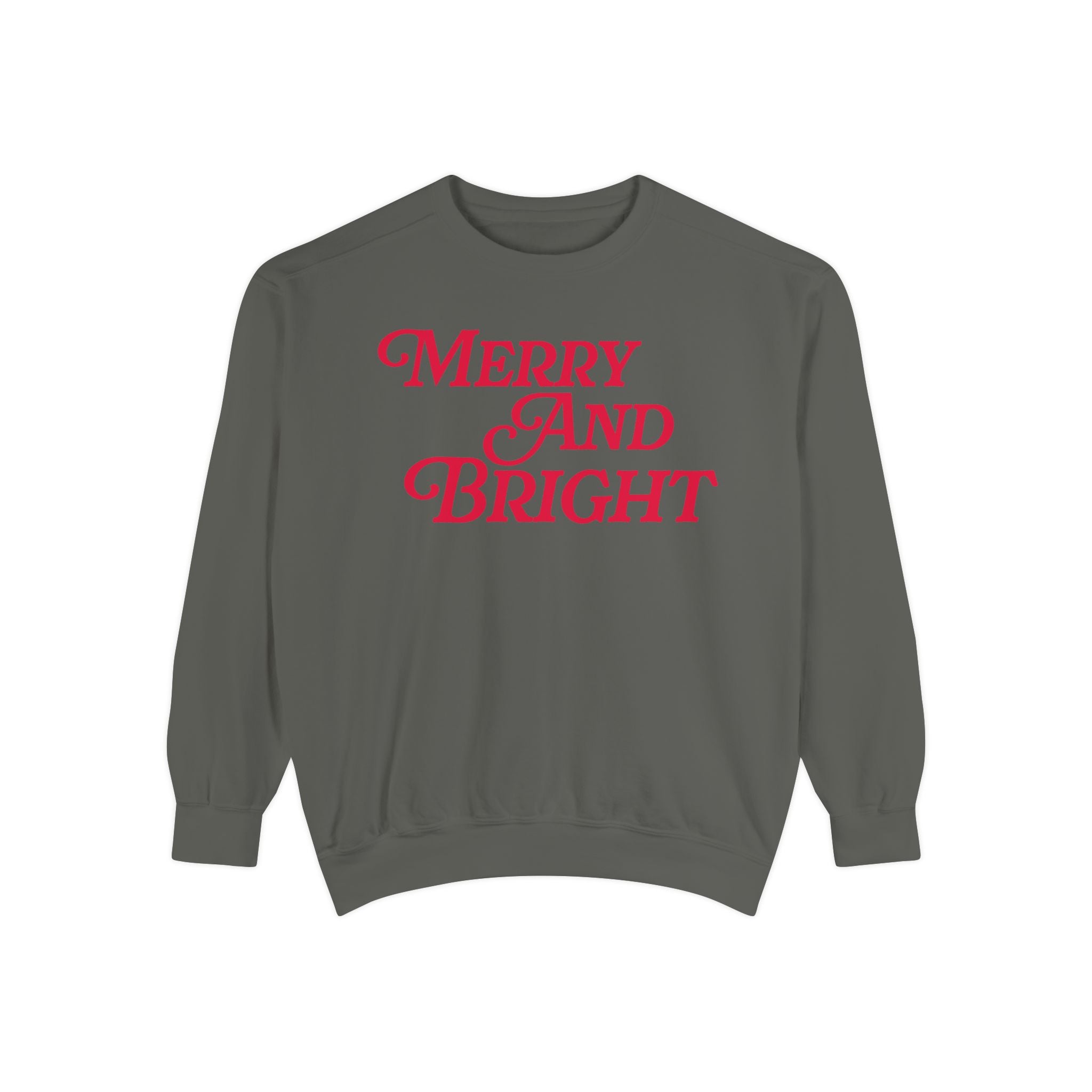 Merry and Bright Holiday Comfort Colors Crewneck Sweatshirt