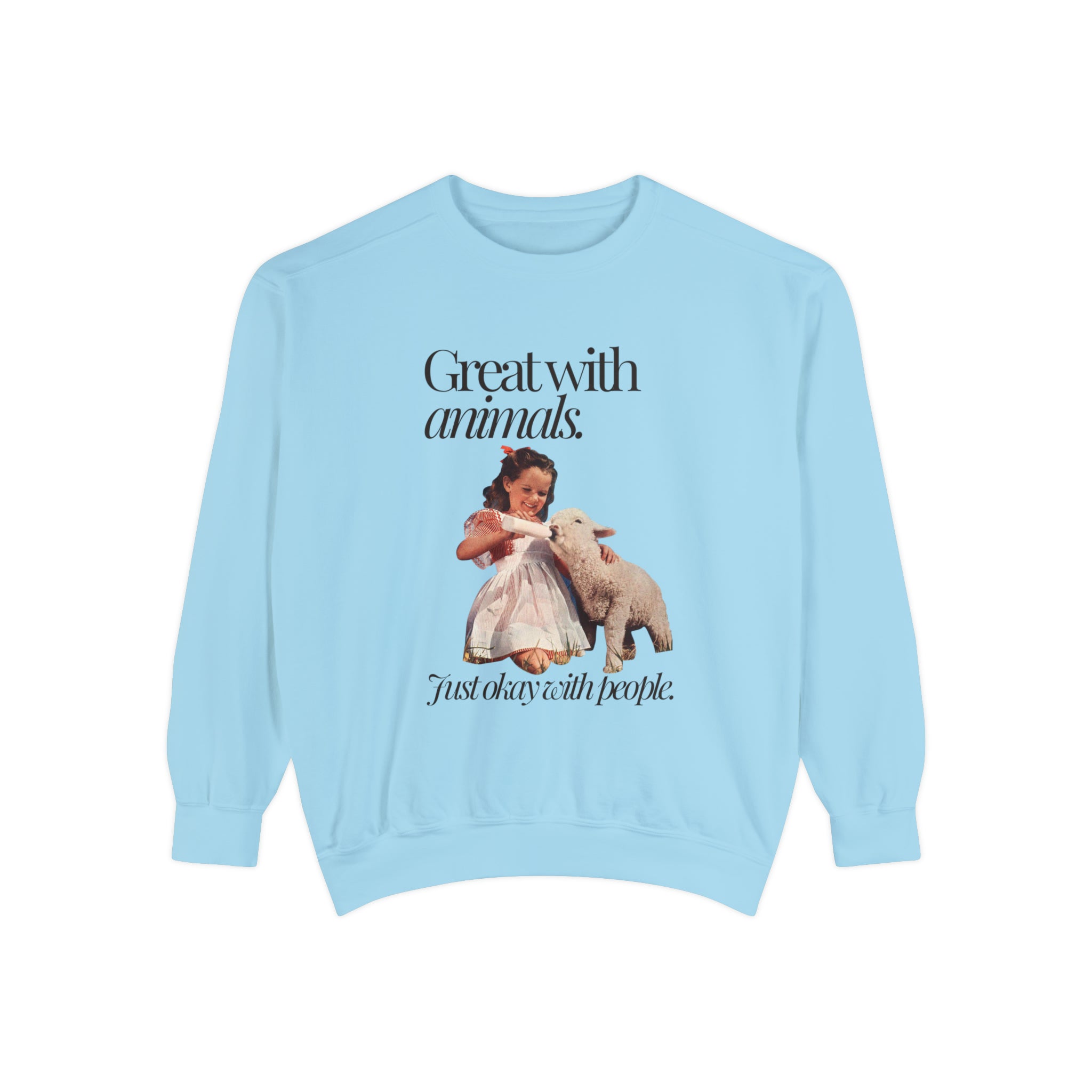 Great With Animals Comfort Colors Crewneck Sweatshirt