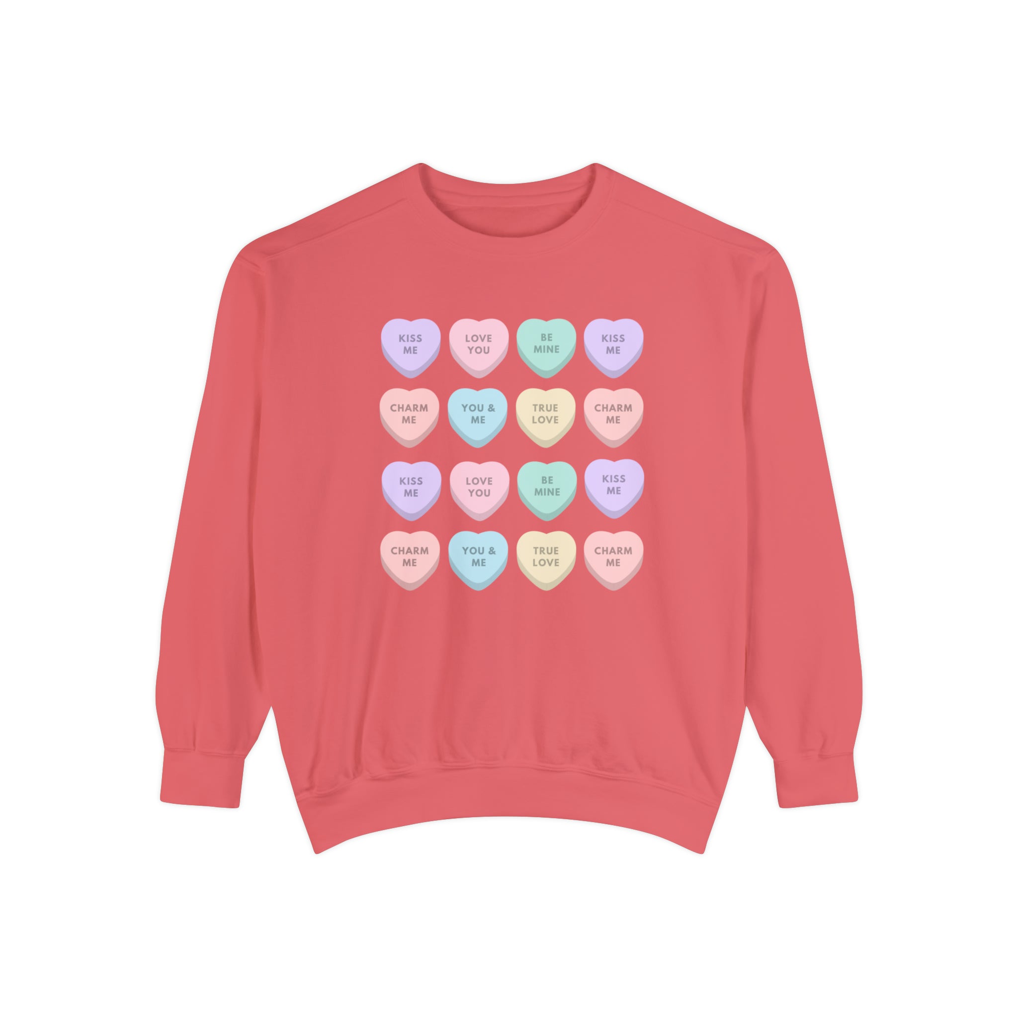 Candy Hearts Comfort Colors Crewneck Sweatshirt