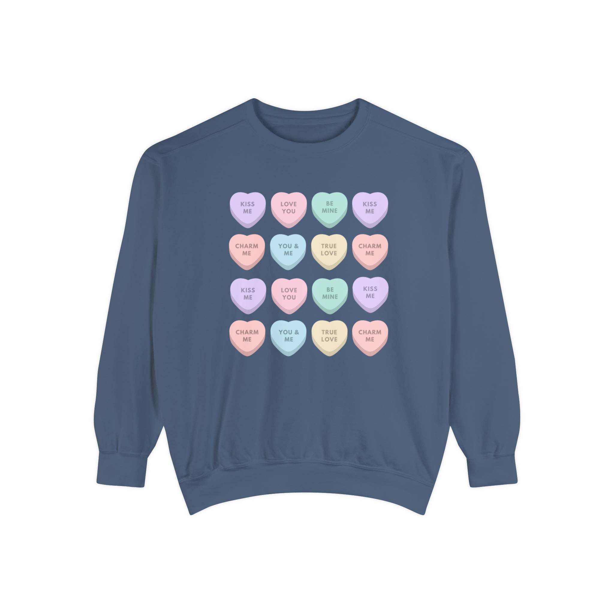 Candy Hearts Comfort Colors Crewneck Sweatshirt