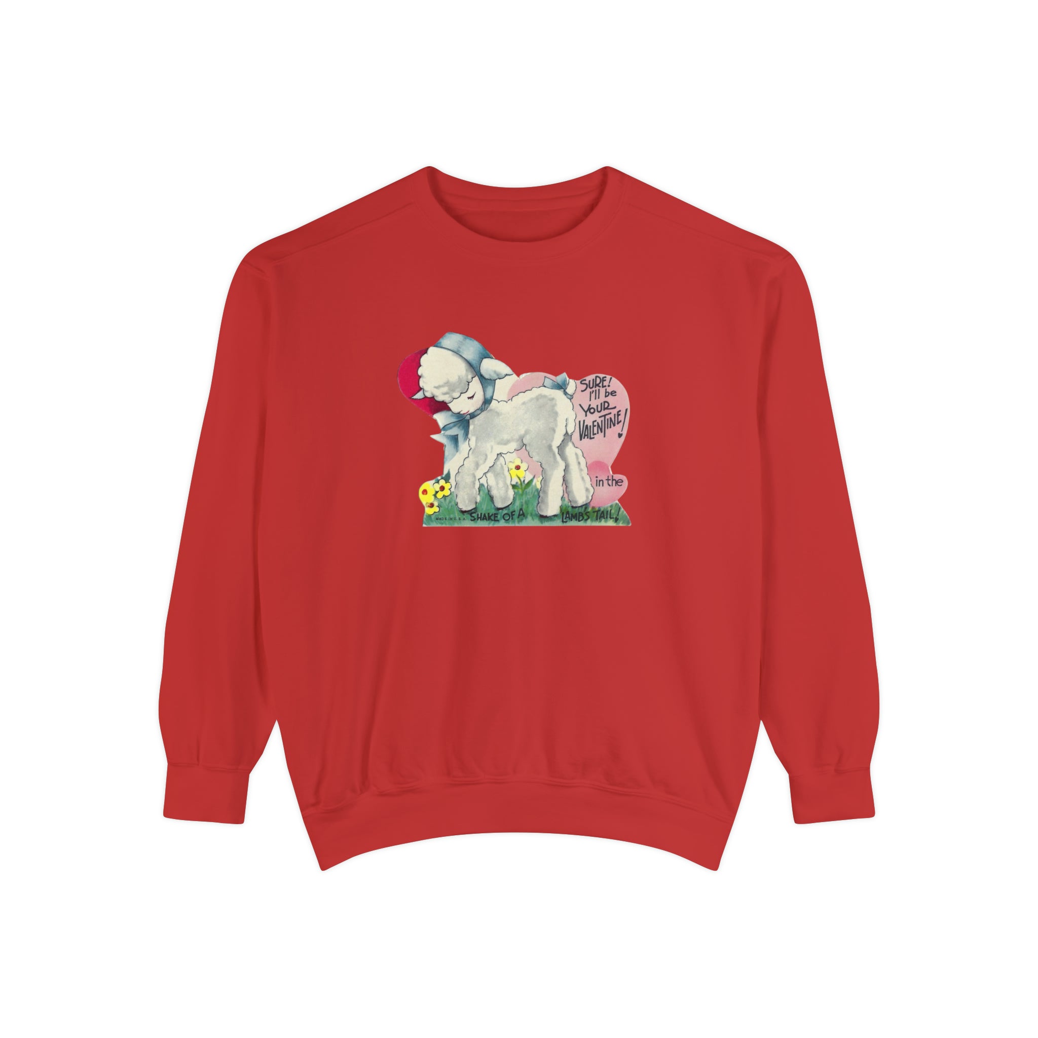 Lambs Tail Valentines Day Sweatshirt Comfort Colors Crewneck