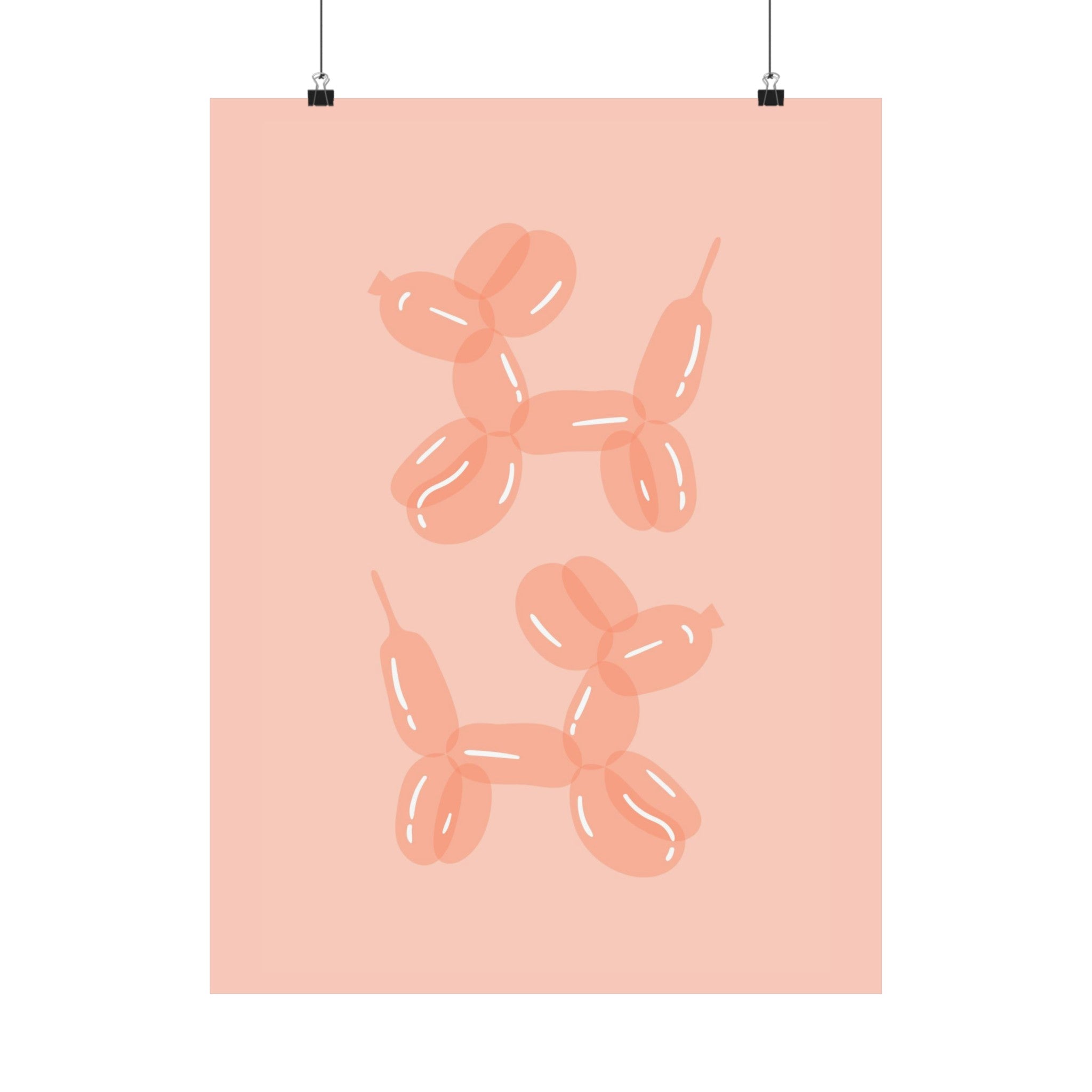 Orange Balloon Dogs Physical Poster