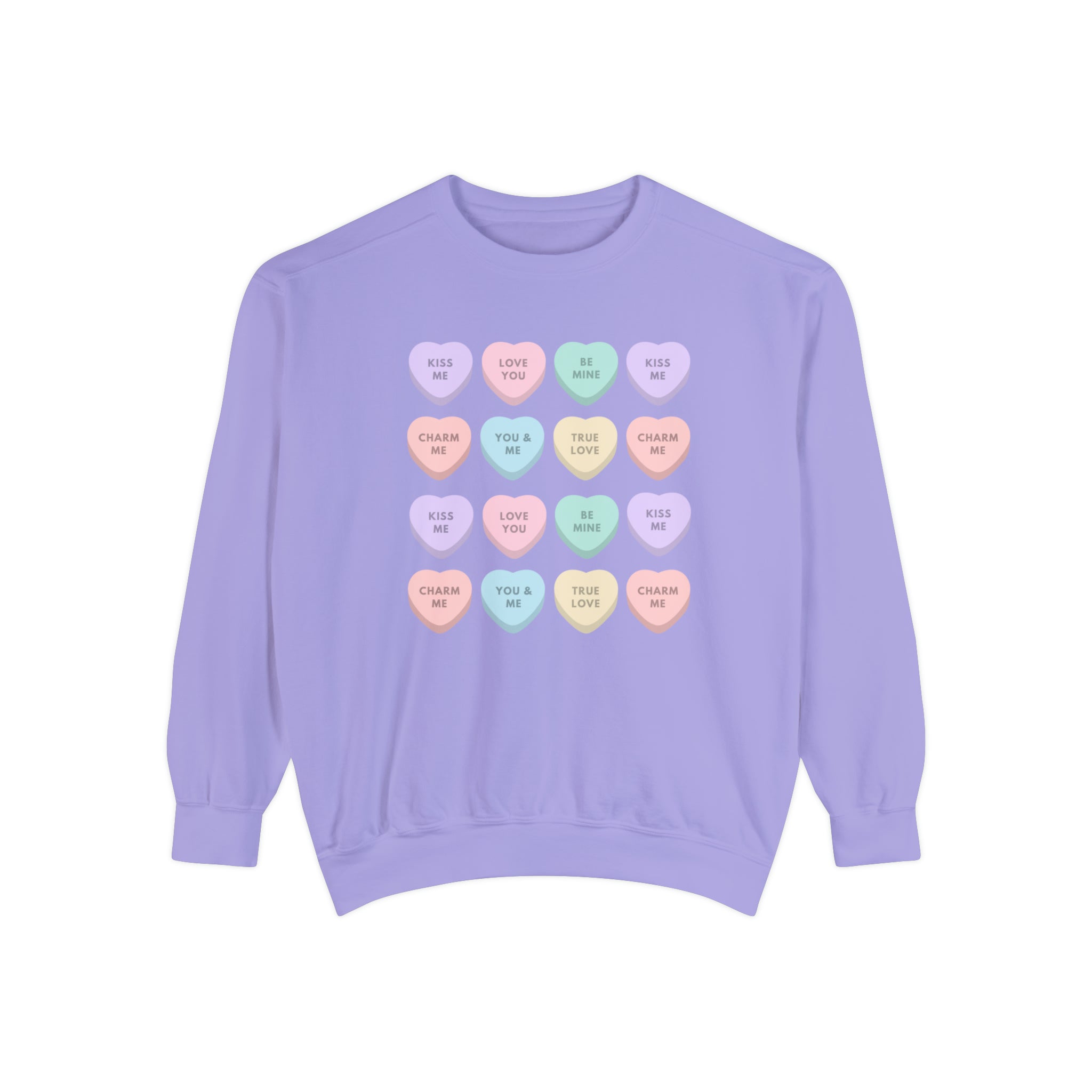 Candy Hearts Comfort Colors Crewneck Sweatshirt