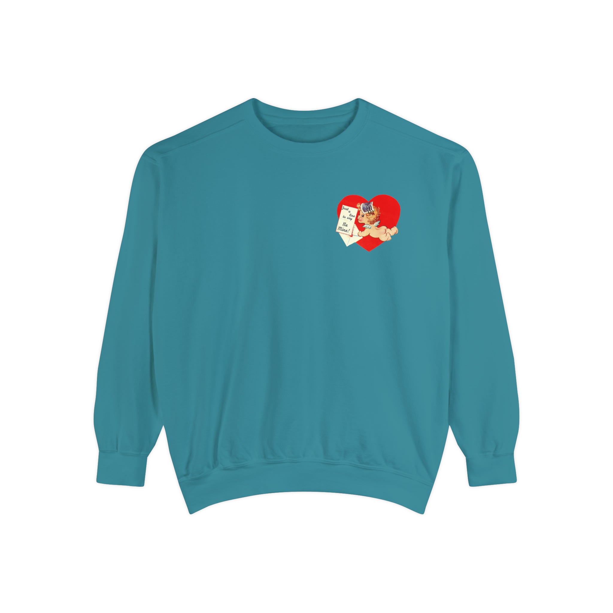 Just a Line to Say Be Mine Vintage Valentine's Day Sweatshirt Comfort Colors Crewneck