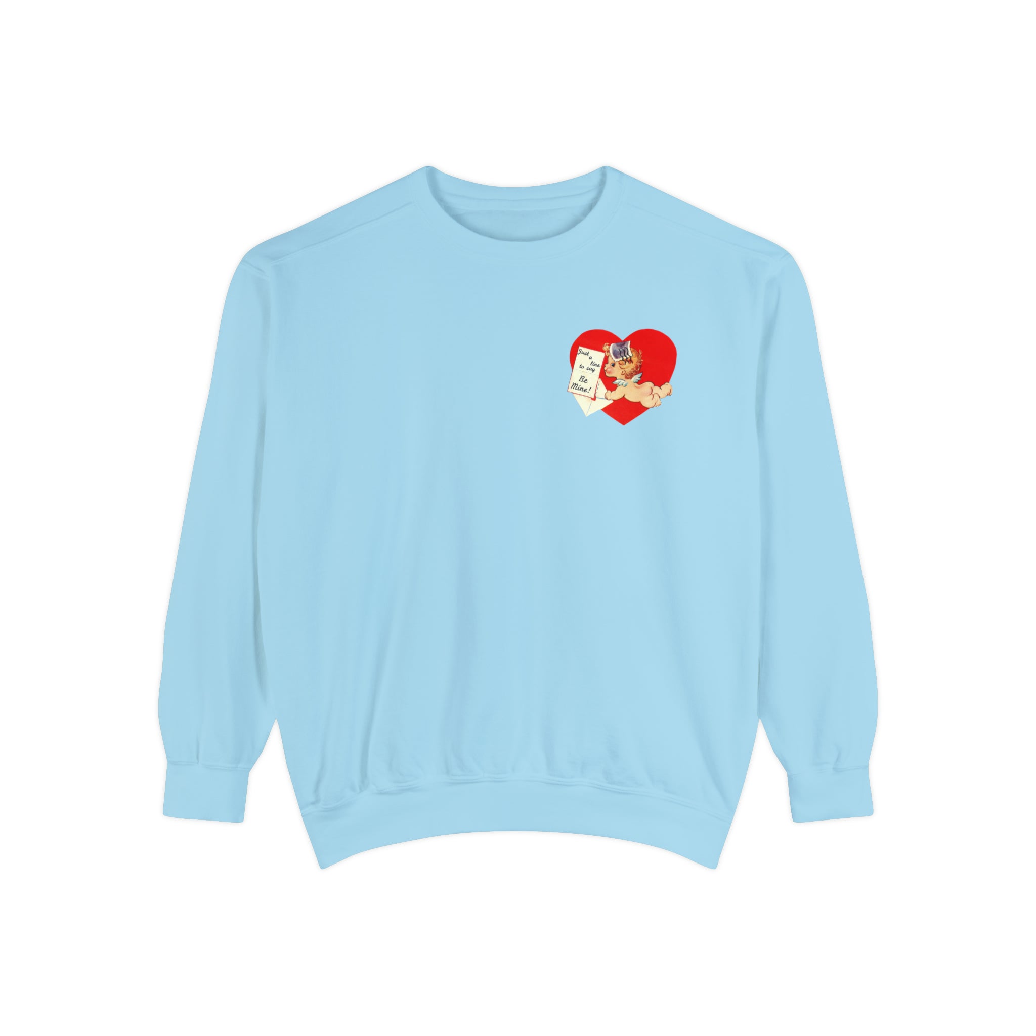 Just a Line to Say Be Mine Vintage Valentine's Day Sweatshirt Comfort Colors Crewneck