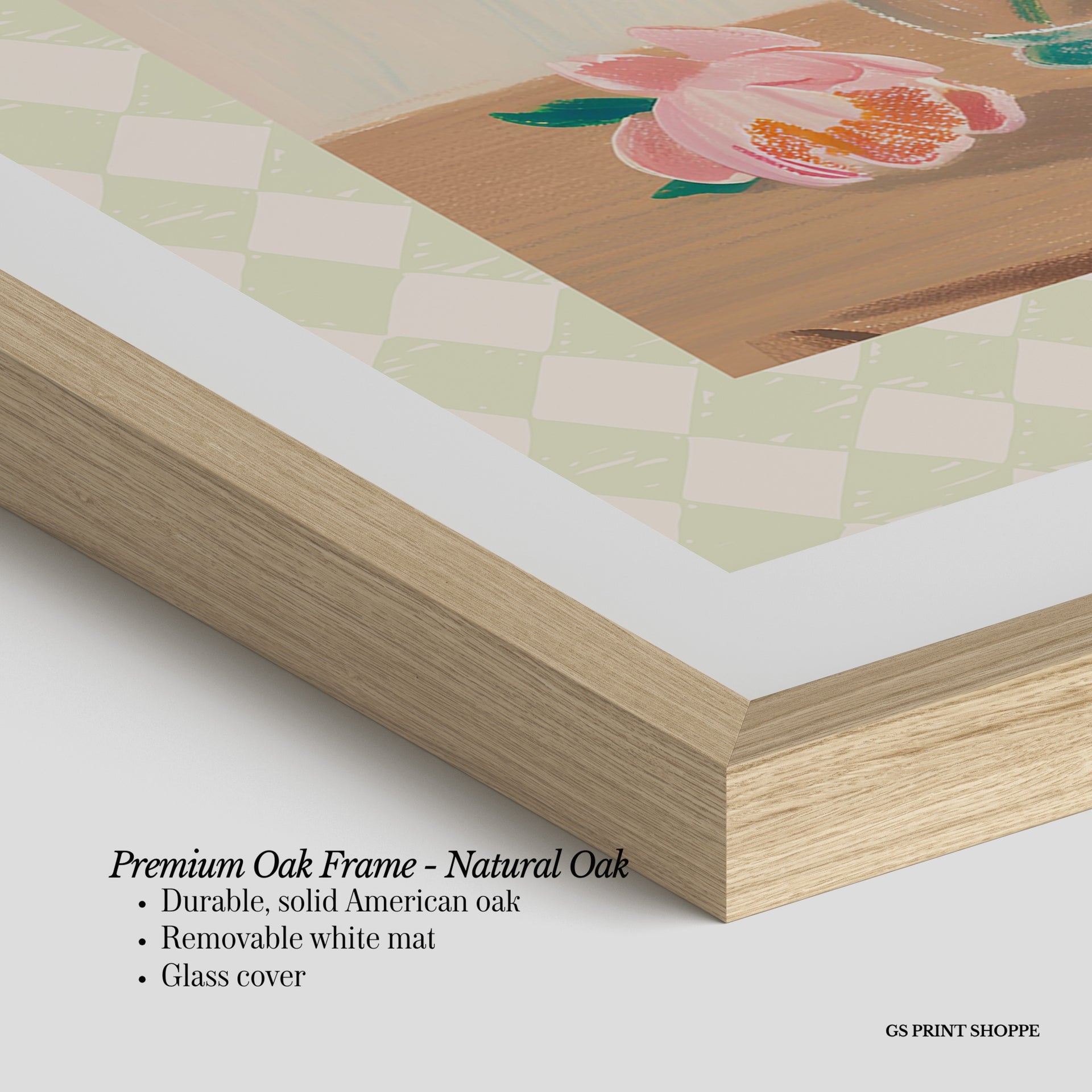Diamond Peonies Vertical Art Print