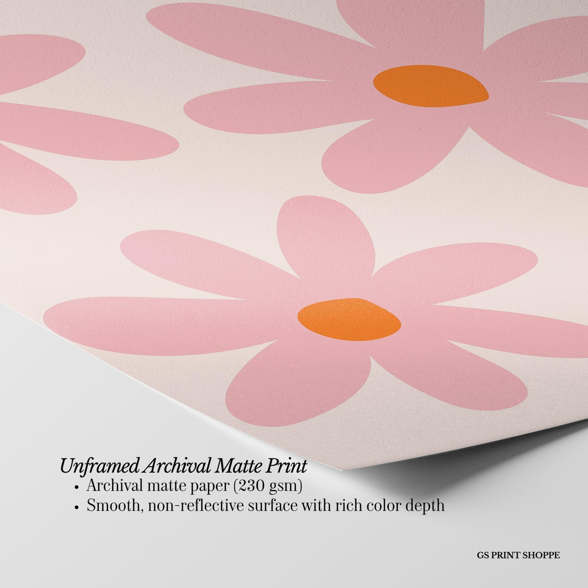 Fun Pink Flowers Vertical Art Print