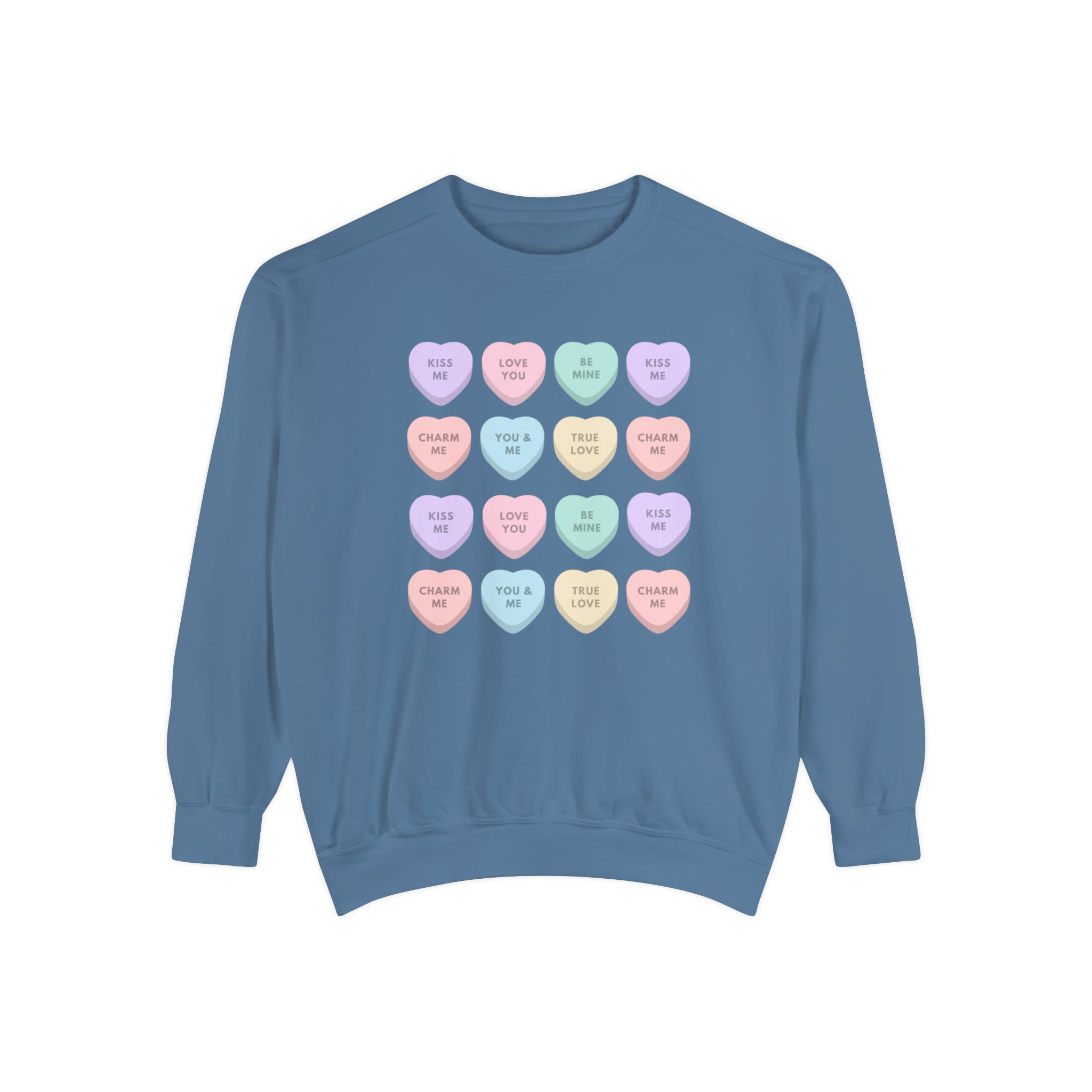 Candy Hearts Comfort Colors Crewneck Sweatshirt