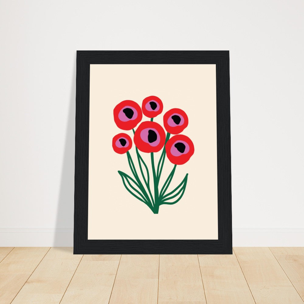 Poppies Wood Framed Art Poster