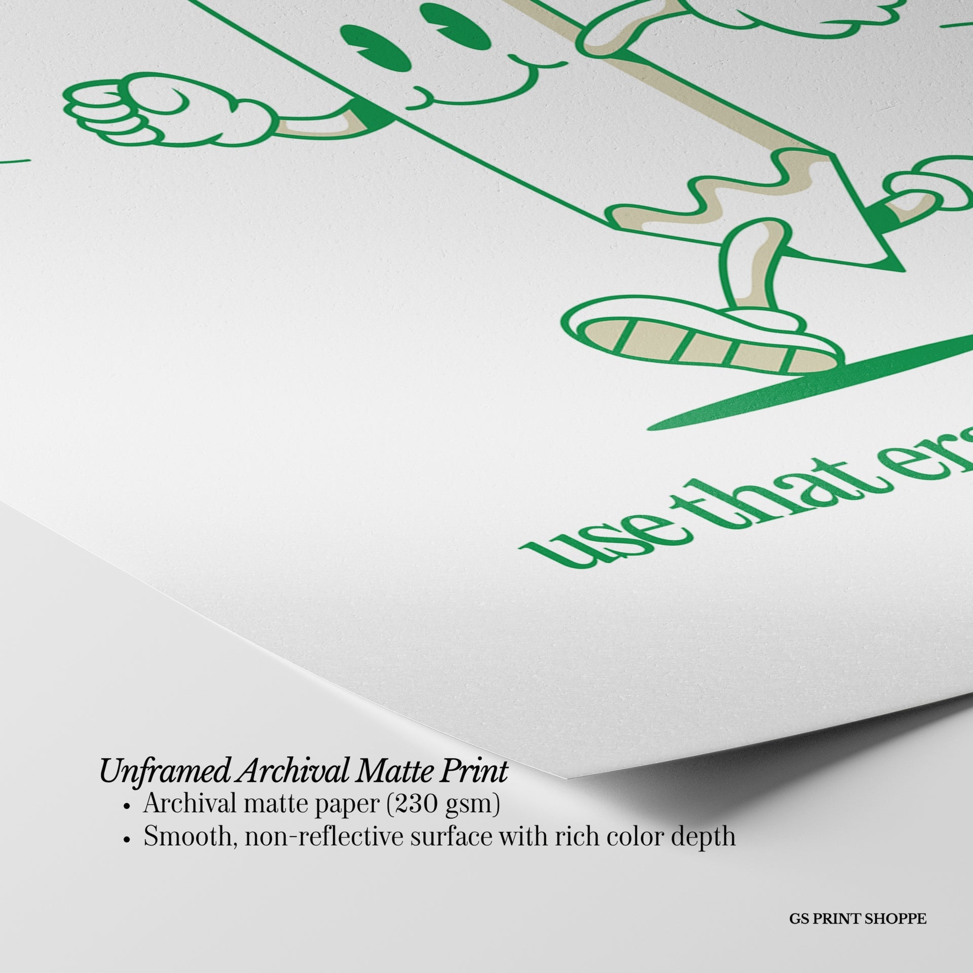 Make Mistakes Vertical Art Print - Green