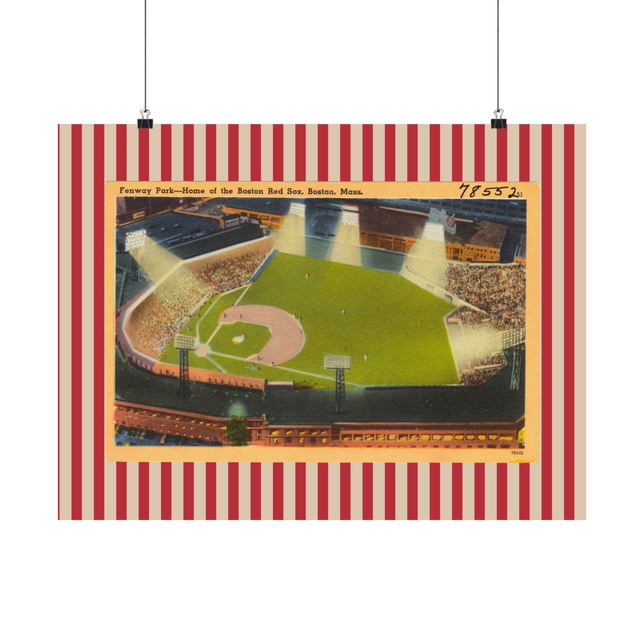 Fenway Park Boston Vintage Baseball Horizontal Physical Poster