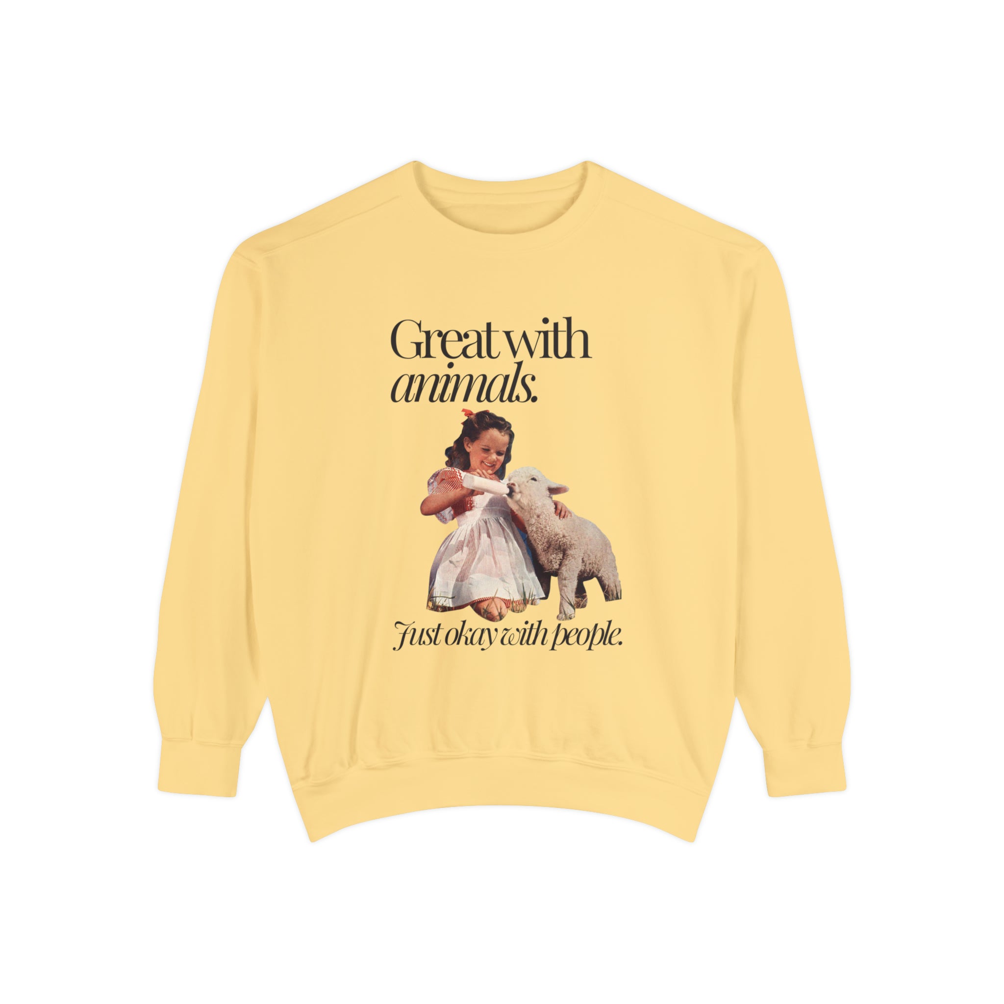 Great With Animals Comfort Colors Crewneck Sweatshirt