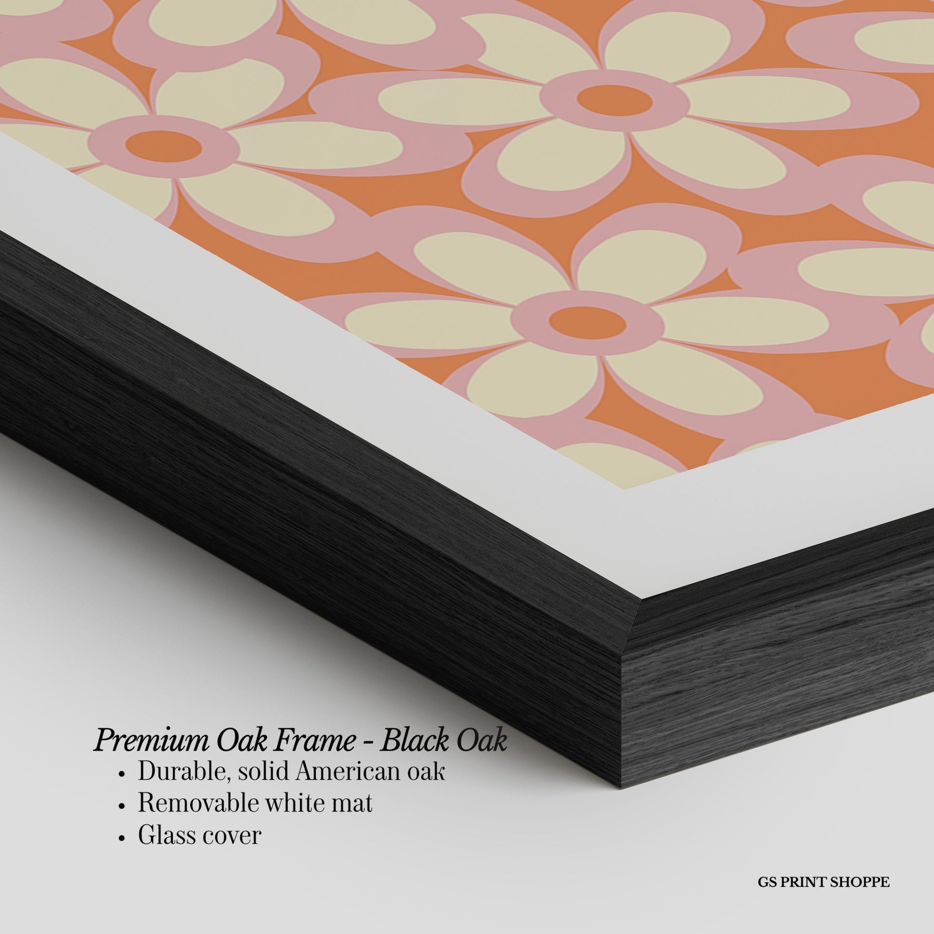Retro Flower Horizontal Art Print