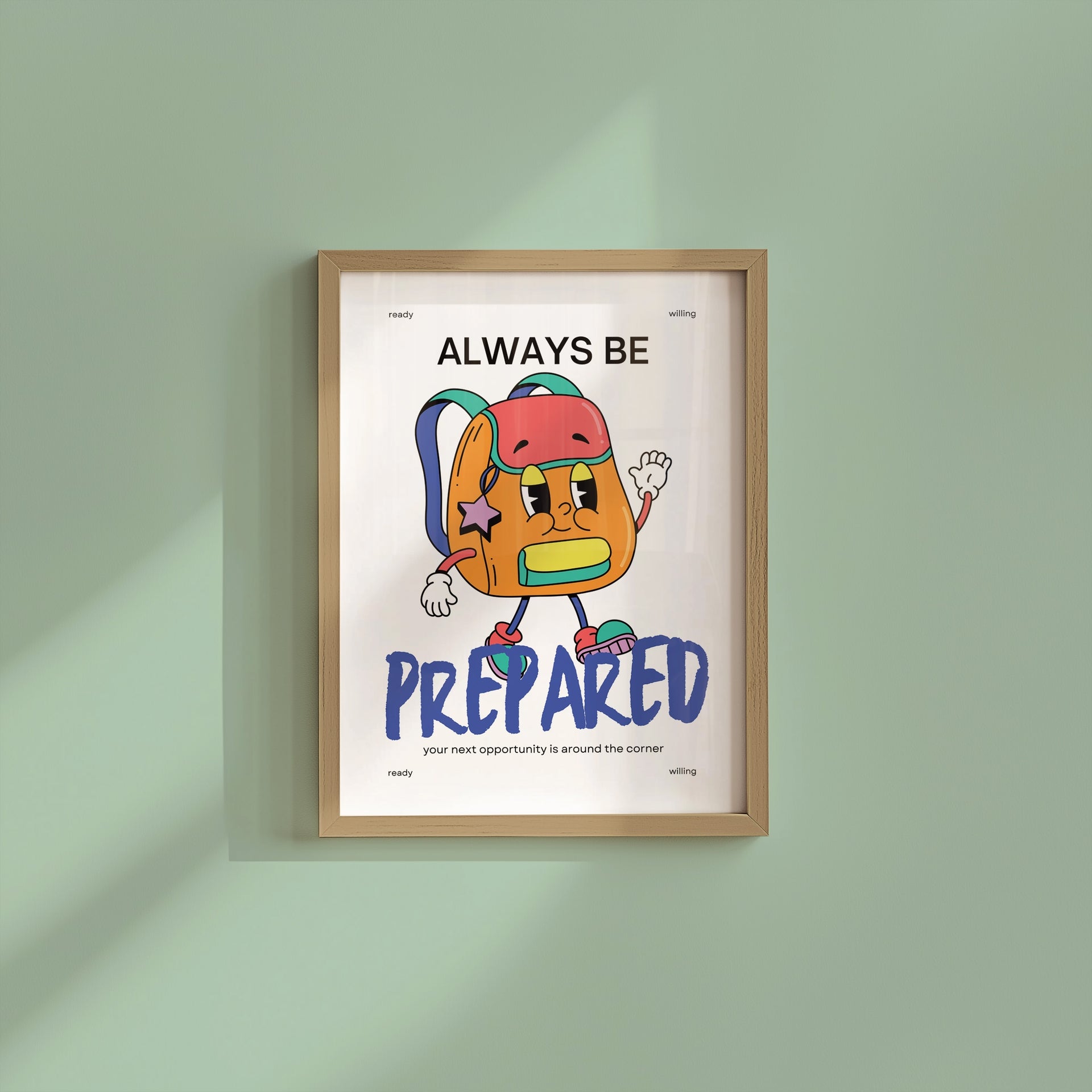 Always Be Prepared Vertical Art Print - White