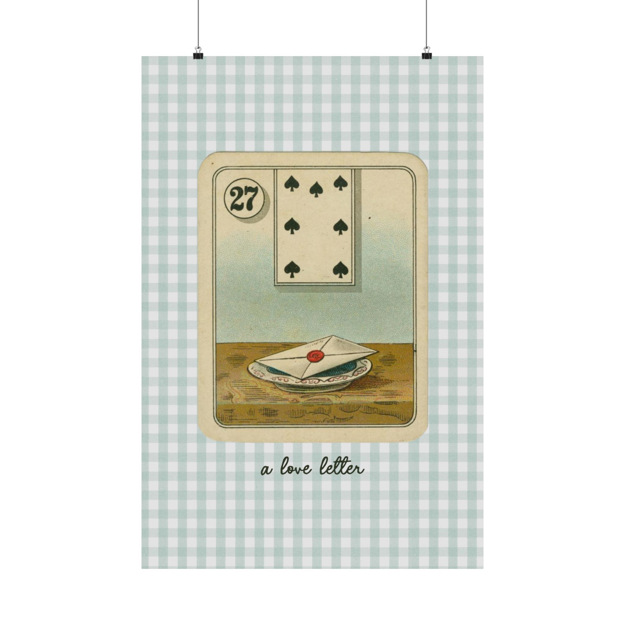 Love Letter Green Checker Physical Poster