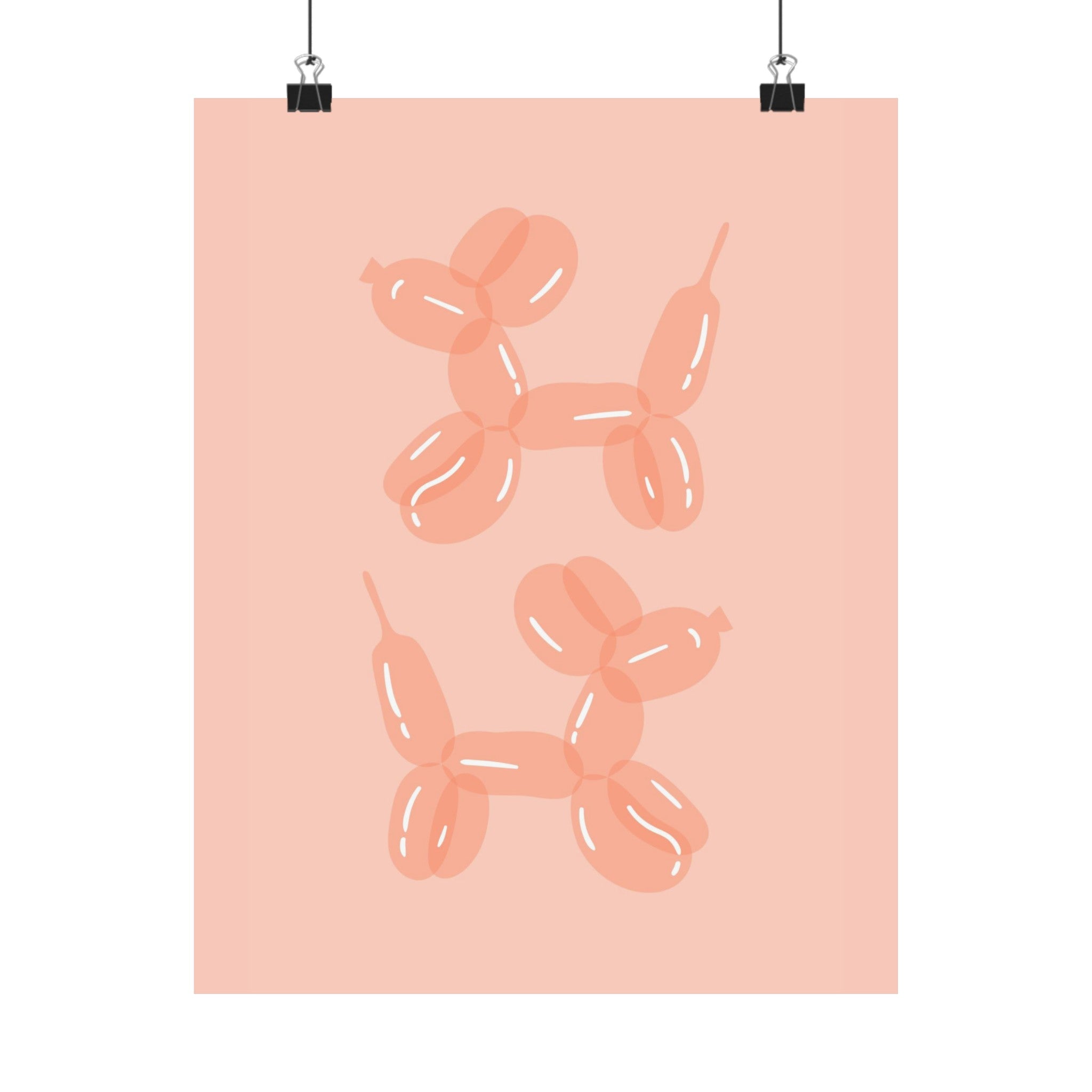 Orange Balloon Dogs Physical Poster