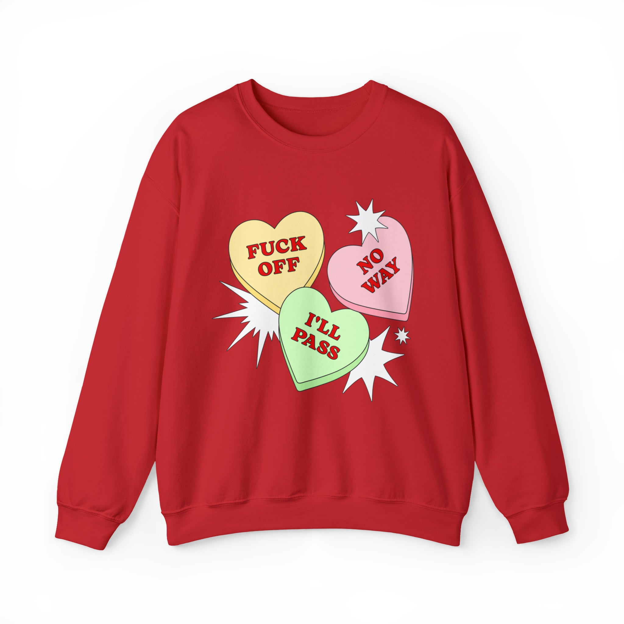 Candy Hearts Sassy Crewneck Sweatshirt from GS PRint shoppe