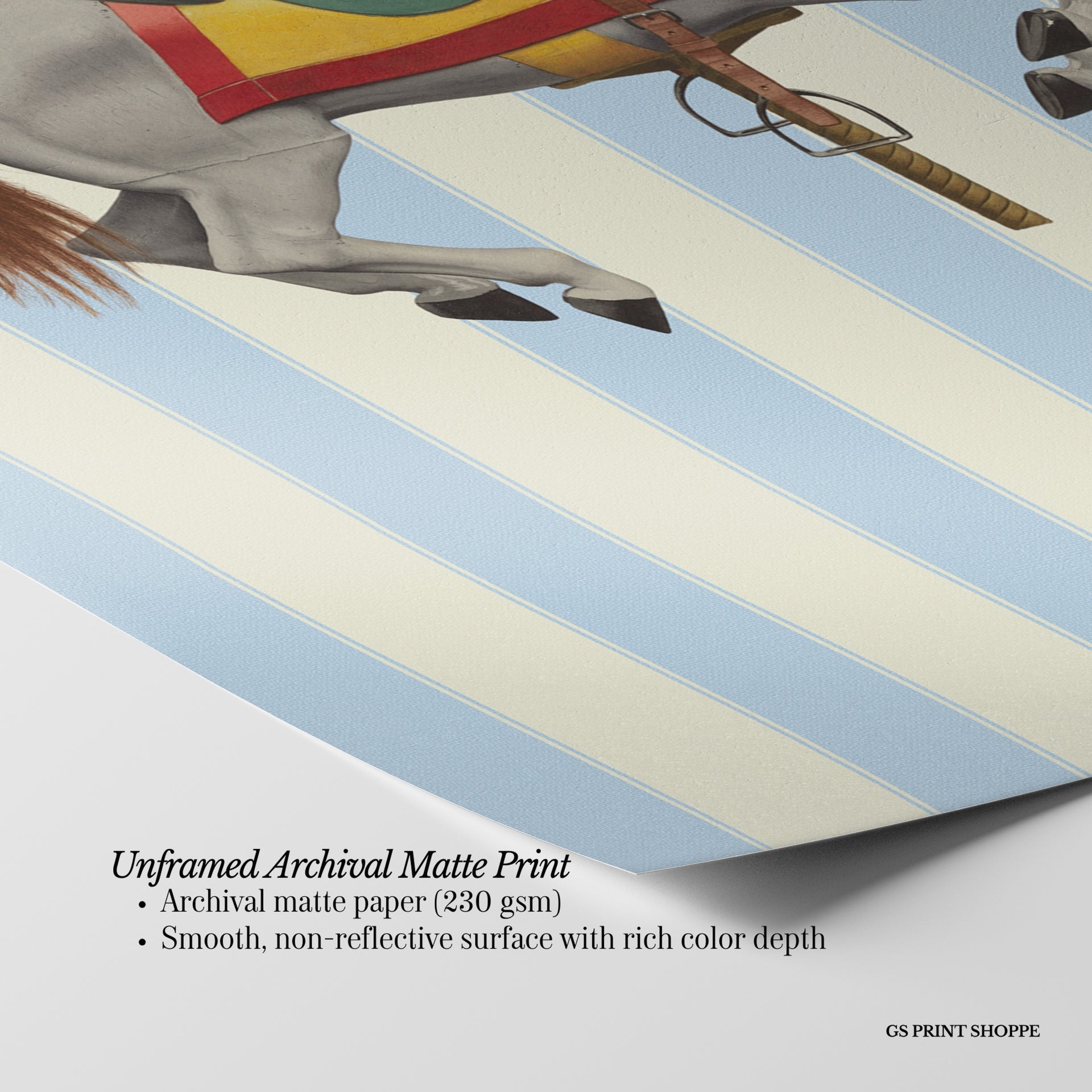 Carousel White Horse Vertical Art Print