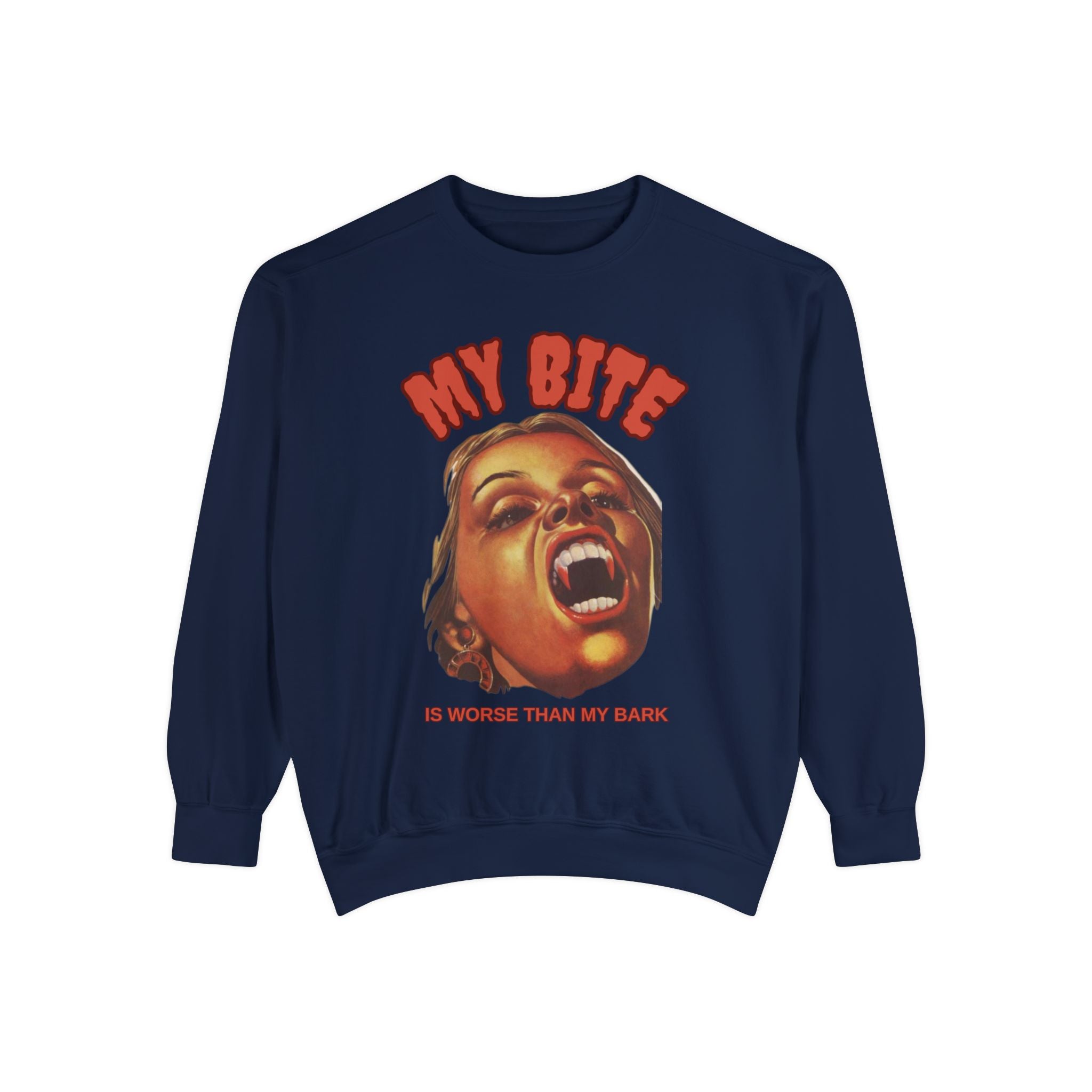 My Bite is Worse Than My Bite Comfort Colors Crewneck Sweatshirt