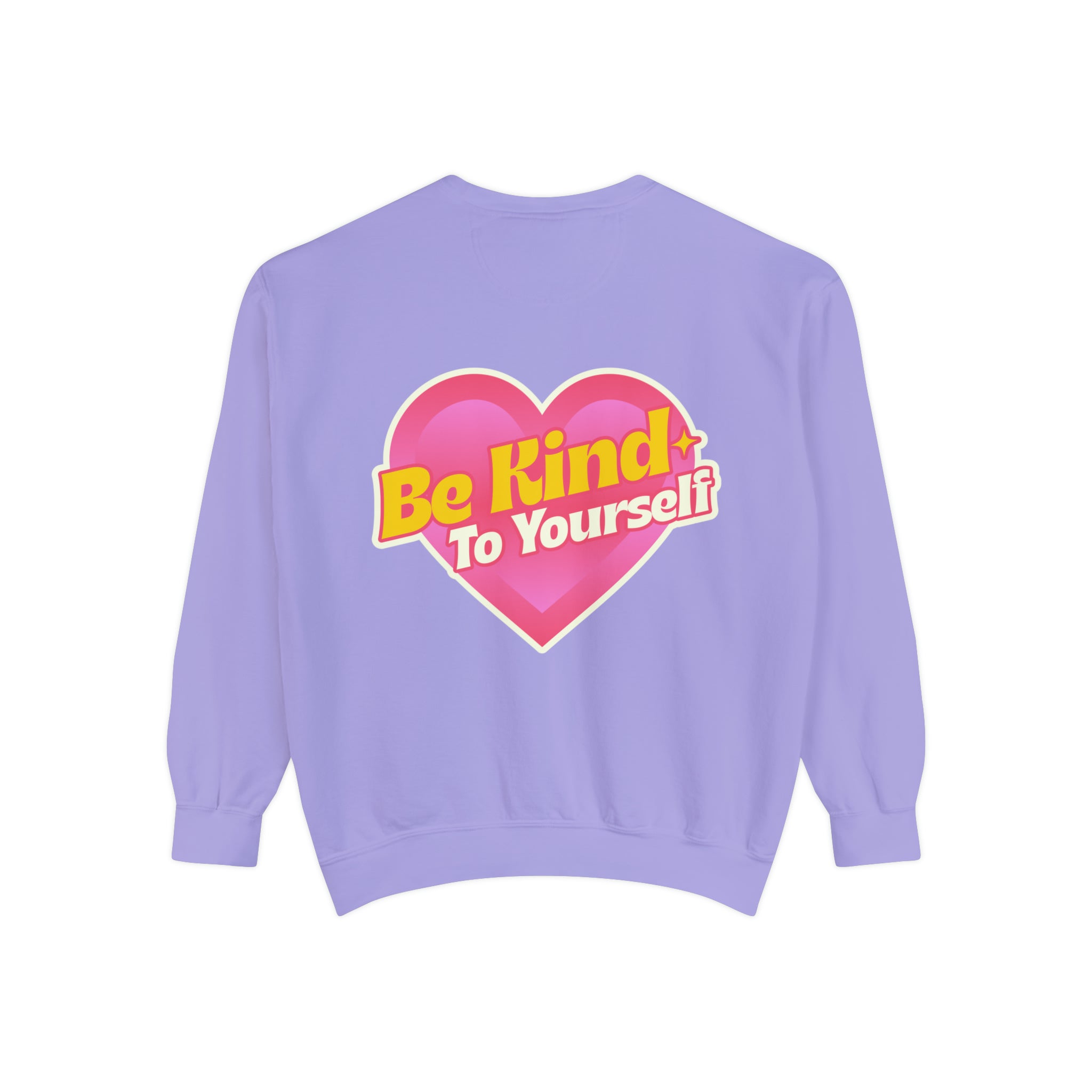 Sweatshirt with a 'Be Kind to Yourself' affirmation, in a classic pullover style