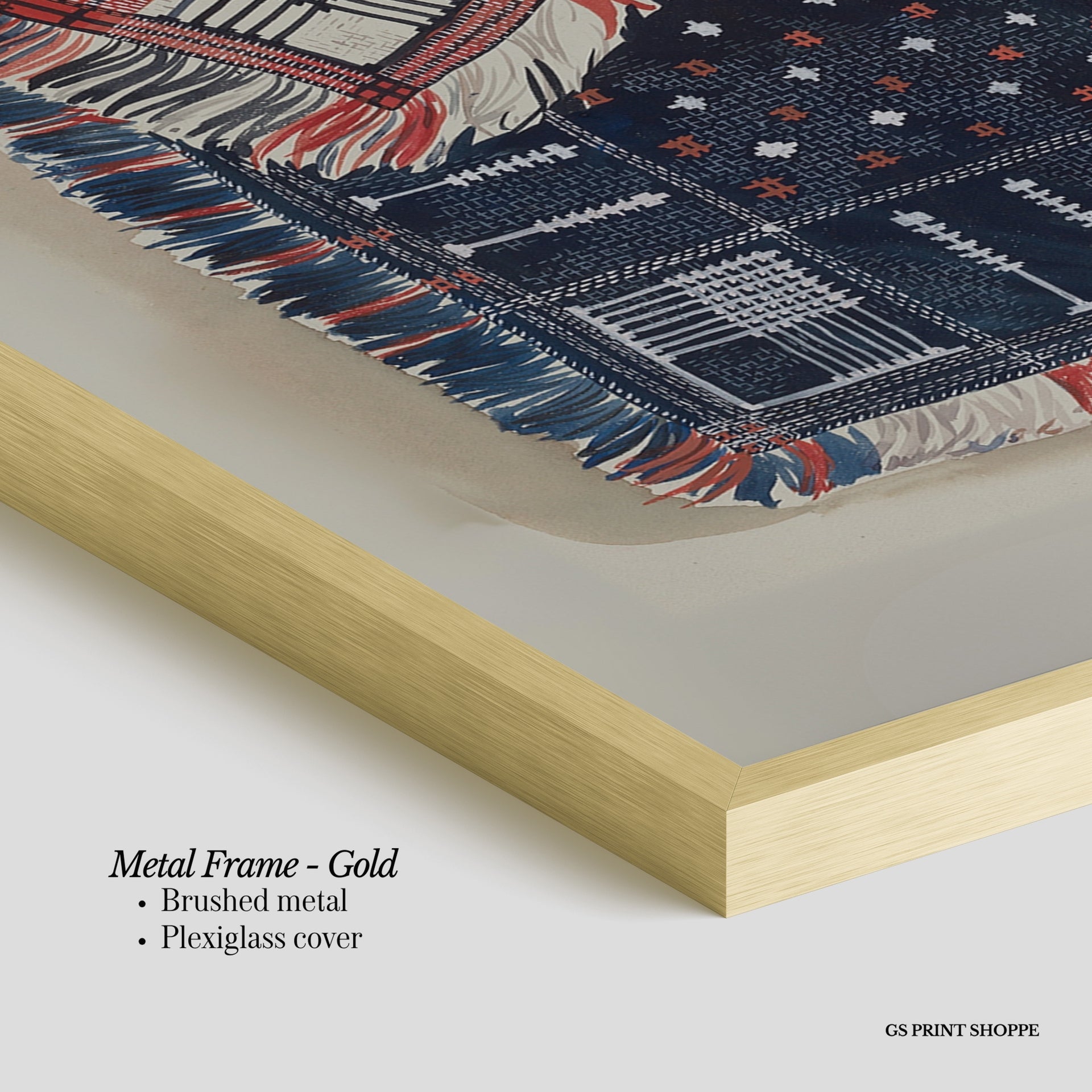 Blue Quilt Vertical Art Print