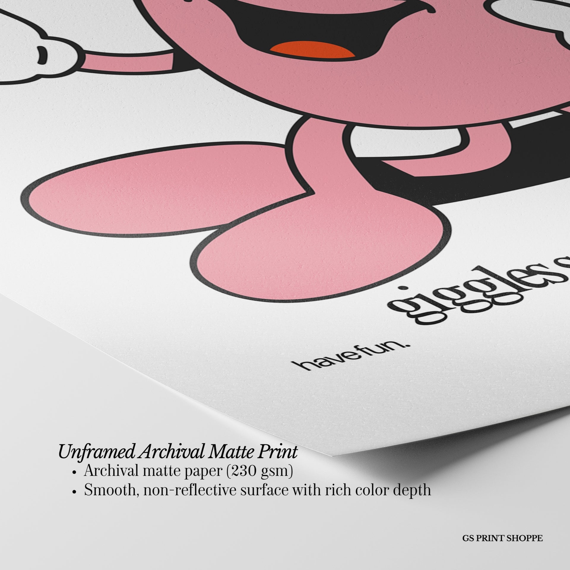 Laugh More Vertical Art Print - White