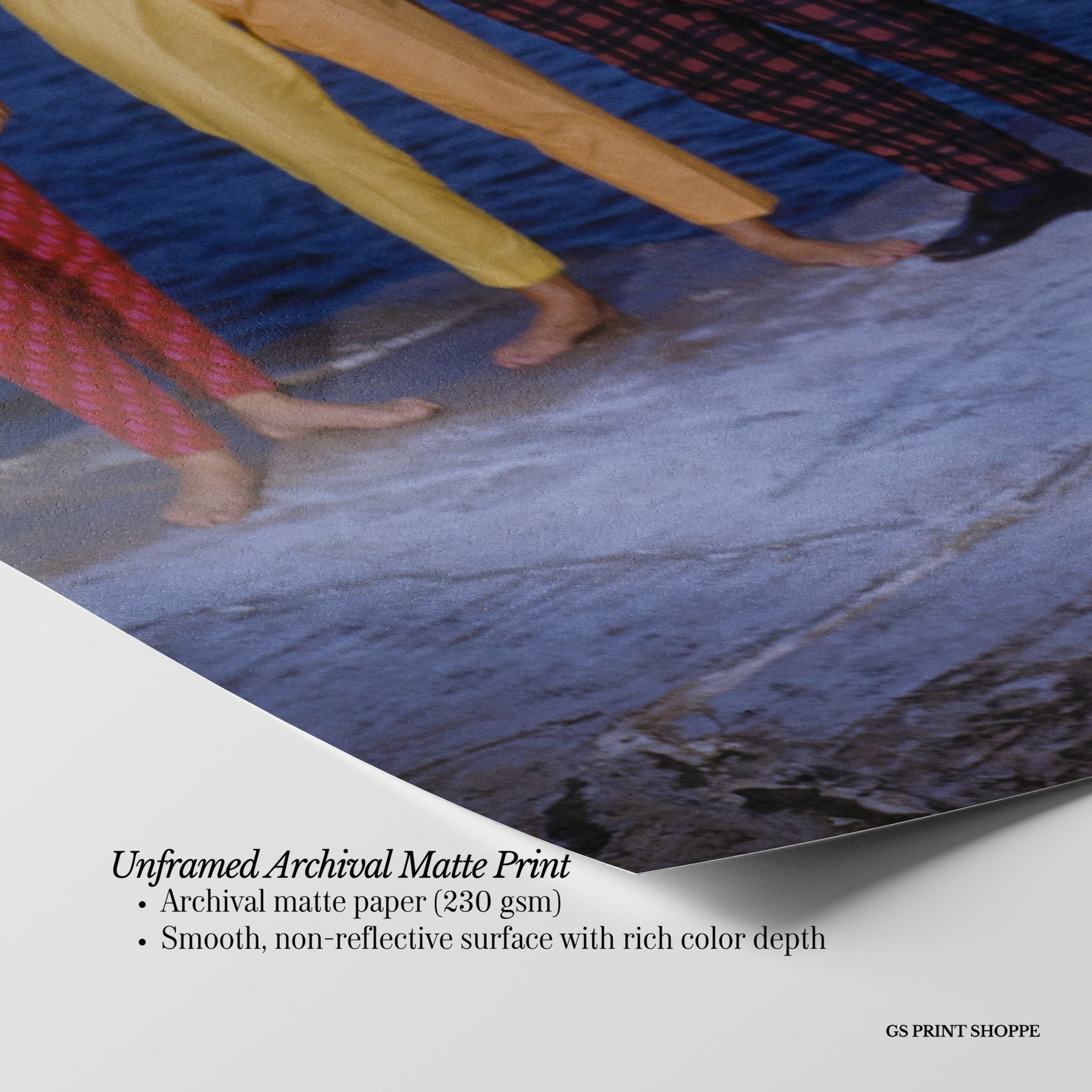 Colorful Jumpsuits Waterfront Horizontal Art Print