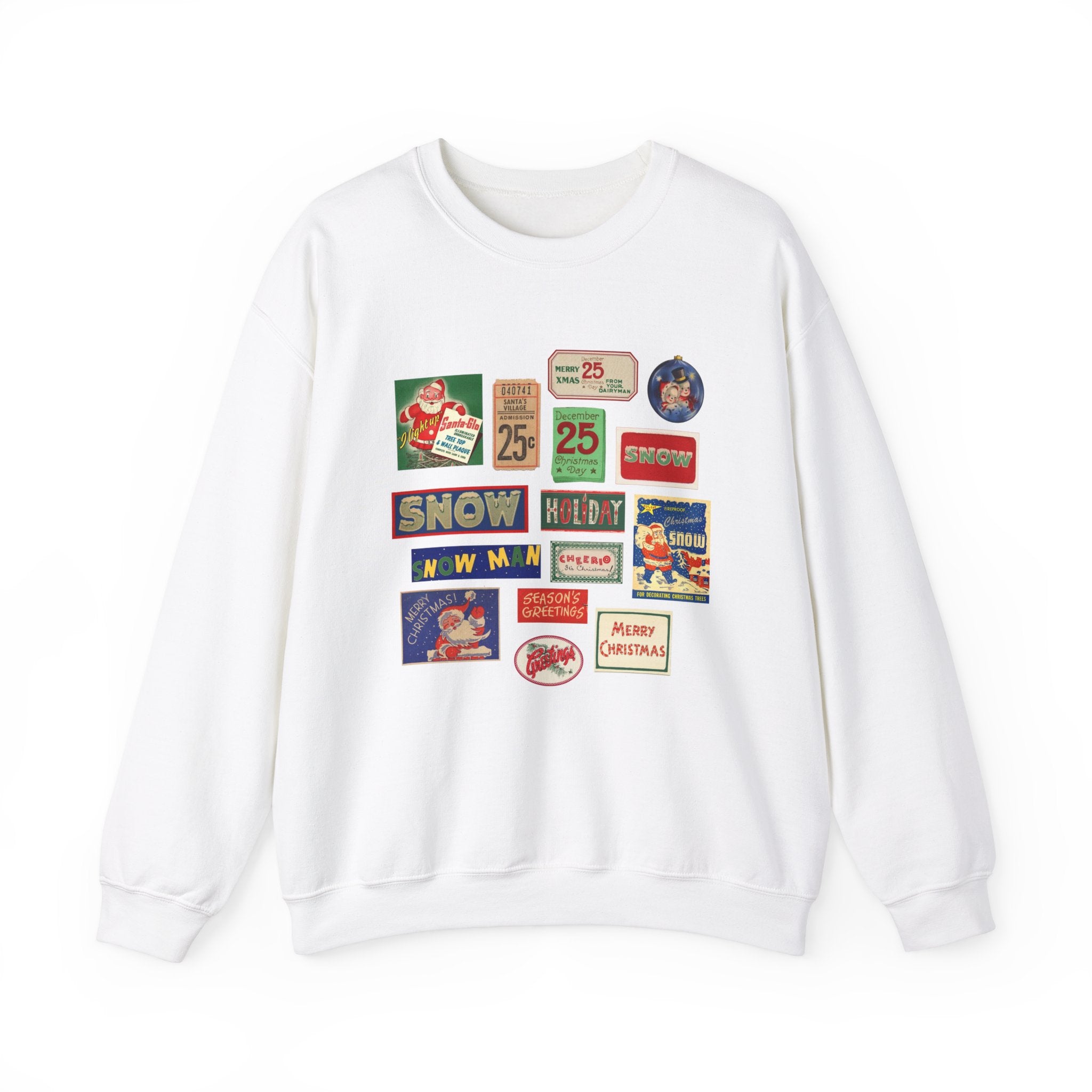 Christmas Stamps Holiday Gildan Crewneck Sweatshirt