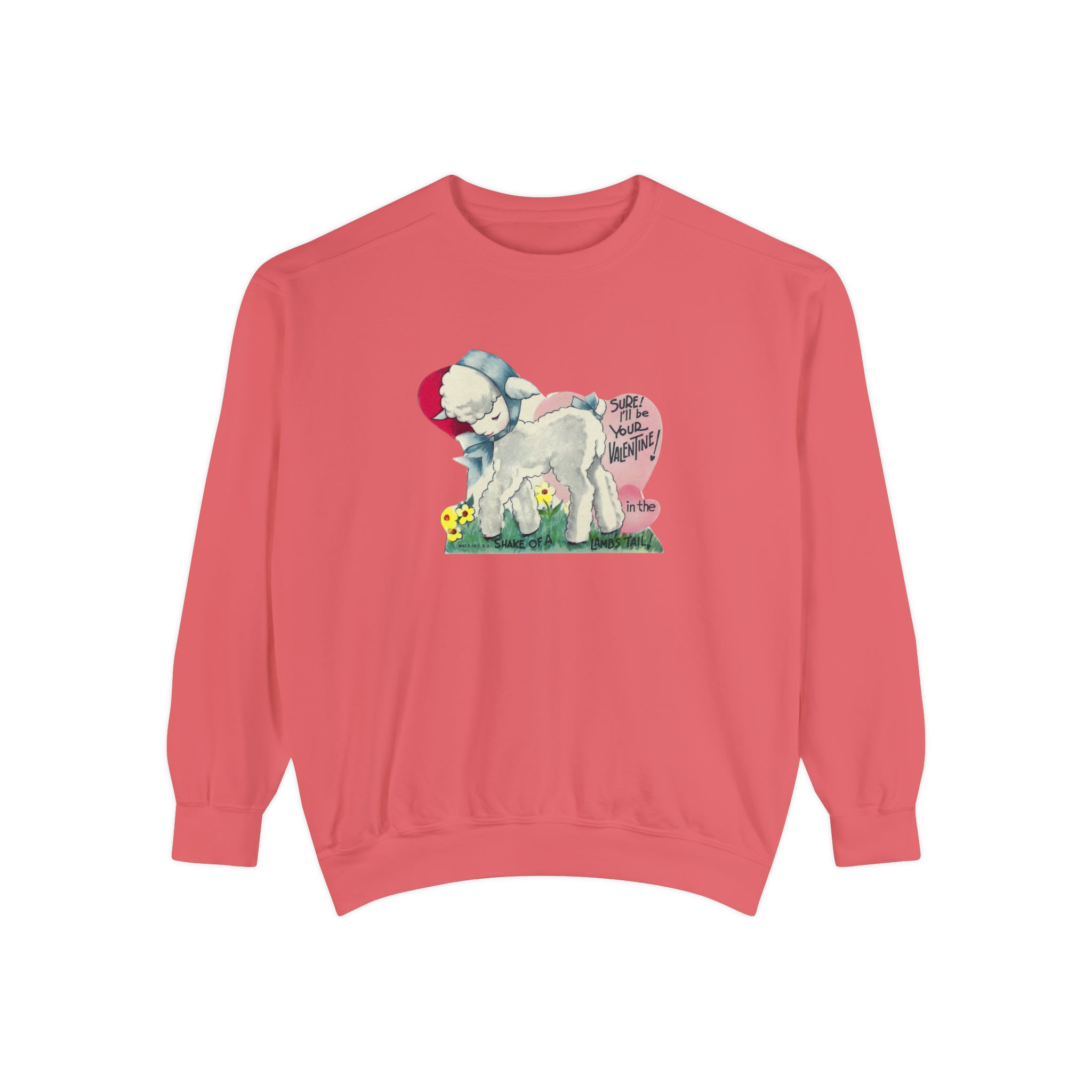 Lambs Tail Valentines Day Sweatshirt Comfort Colors Crewneck