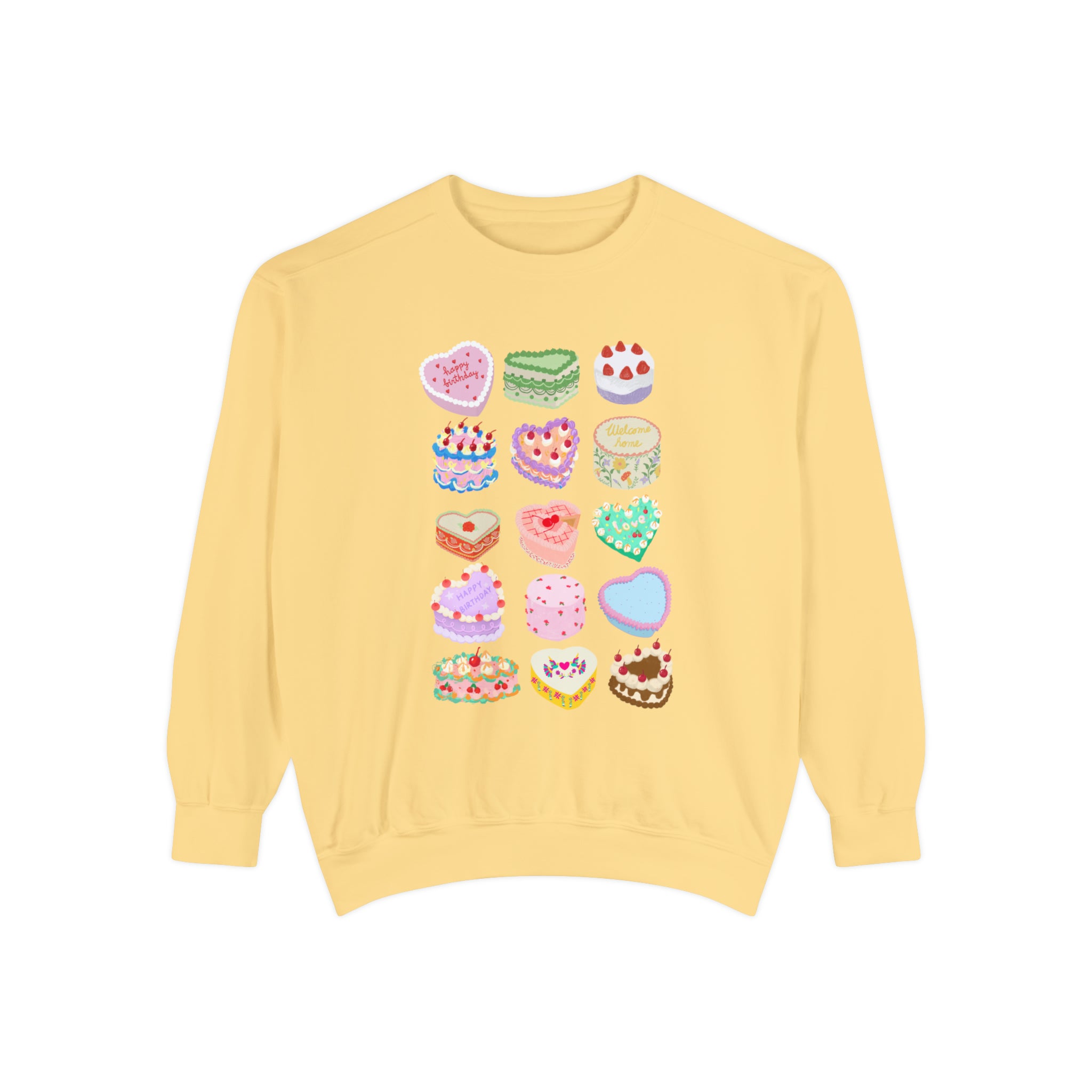 Heart Cakes Comfort Colors Crewneck Sweatshirt
