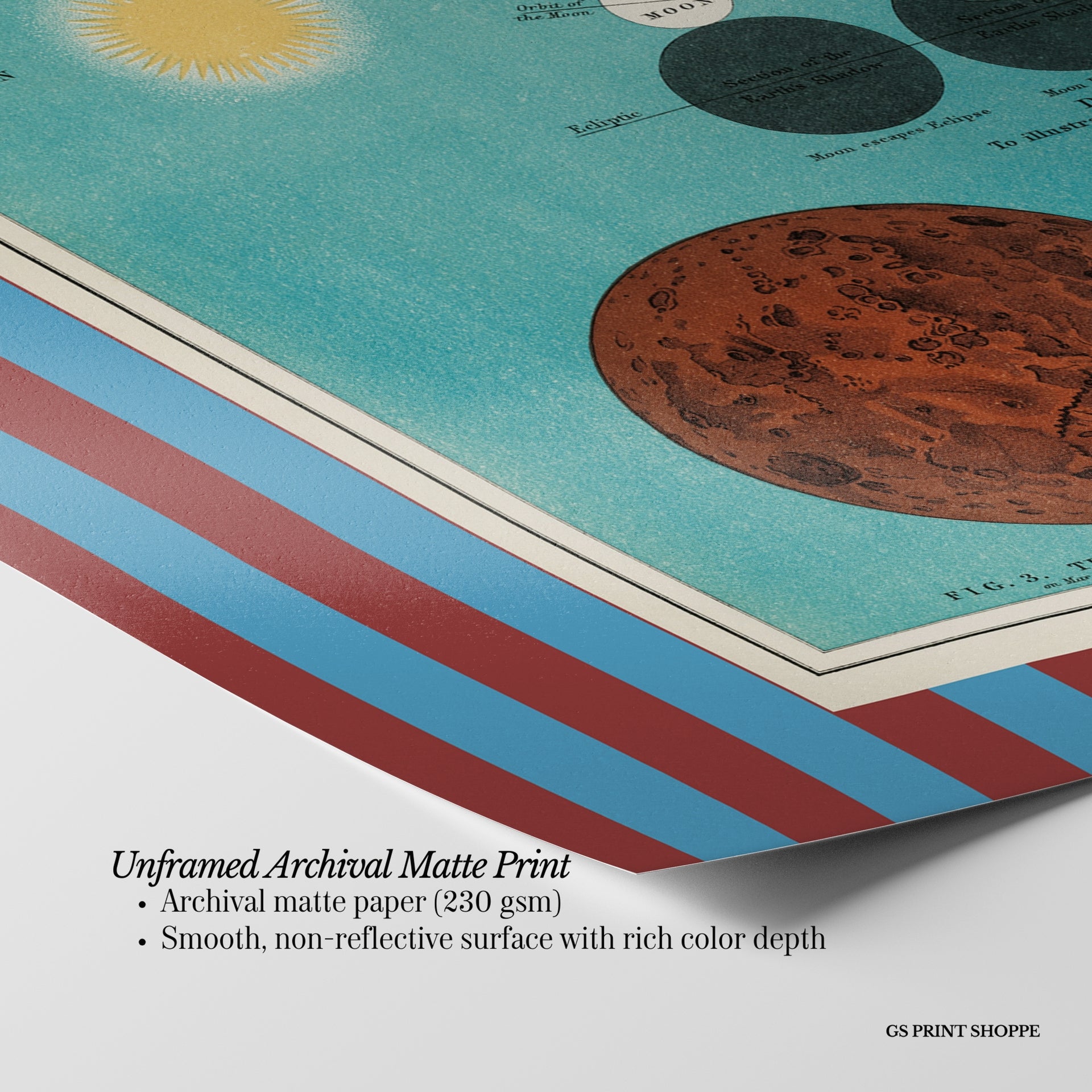 Set of Four Vintage Outer Space Horizontal Art Prints