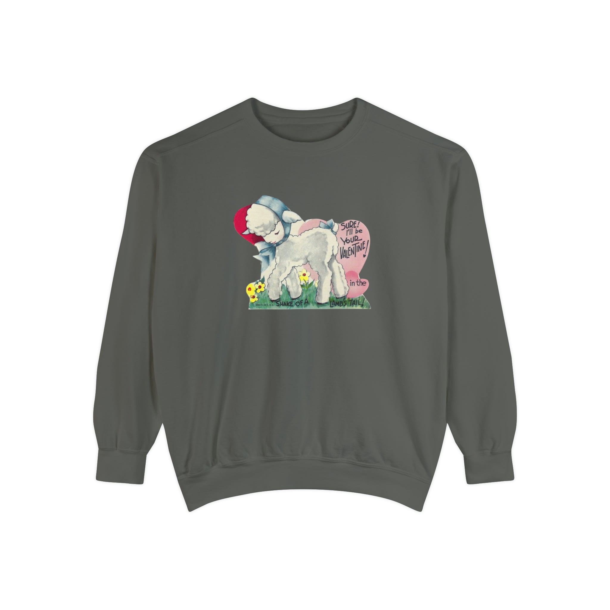 Lambs Tail Valentines Day Sweatshirt Comfort Colors Crewneck